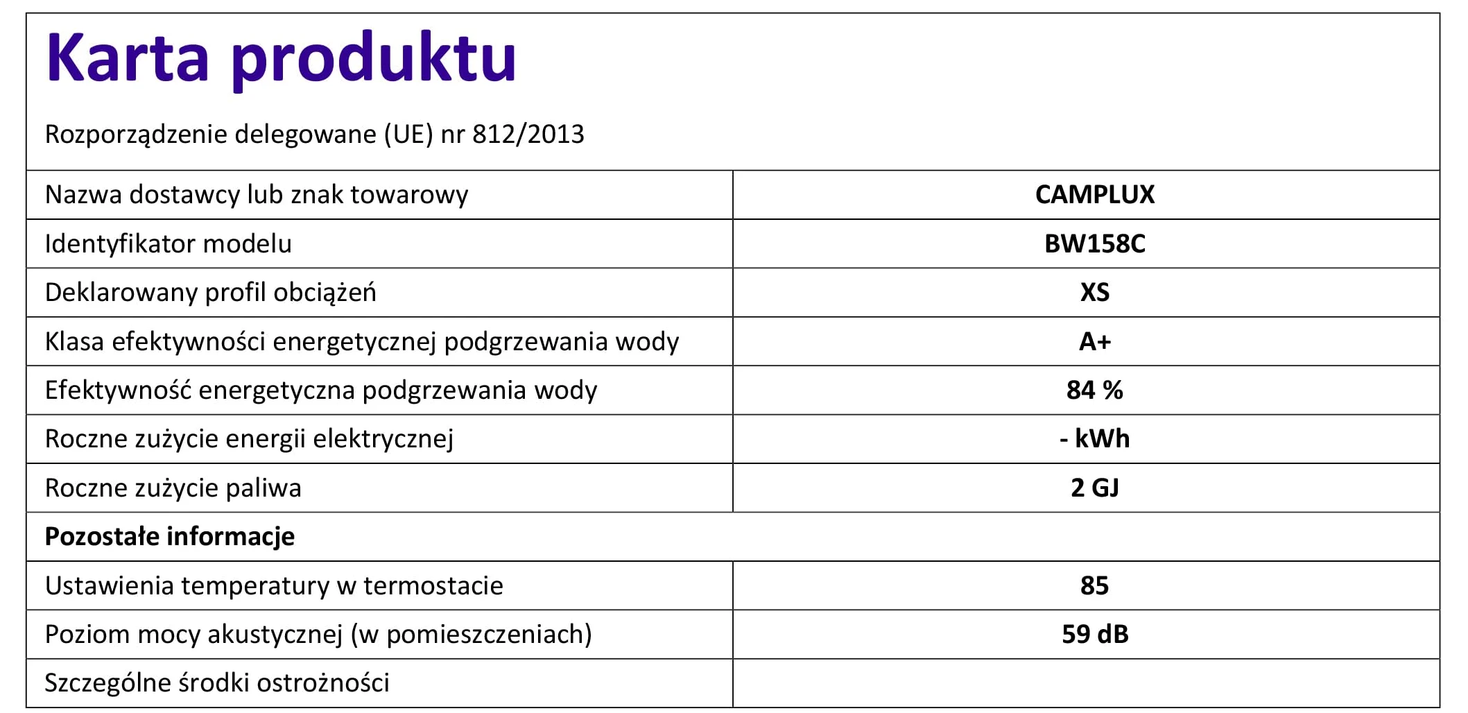 CAMPLUX BW158C Scaldacqua a Gas Tankless, 6 Litri, 12kW, Butano (28-30 mbar) / Propano (37 mbar), per Doccia da Campeggio