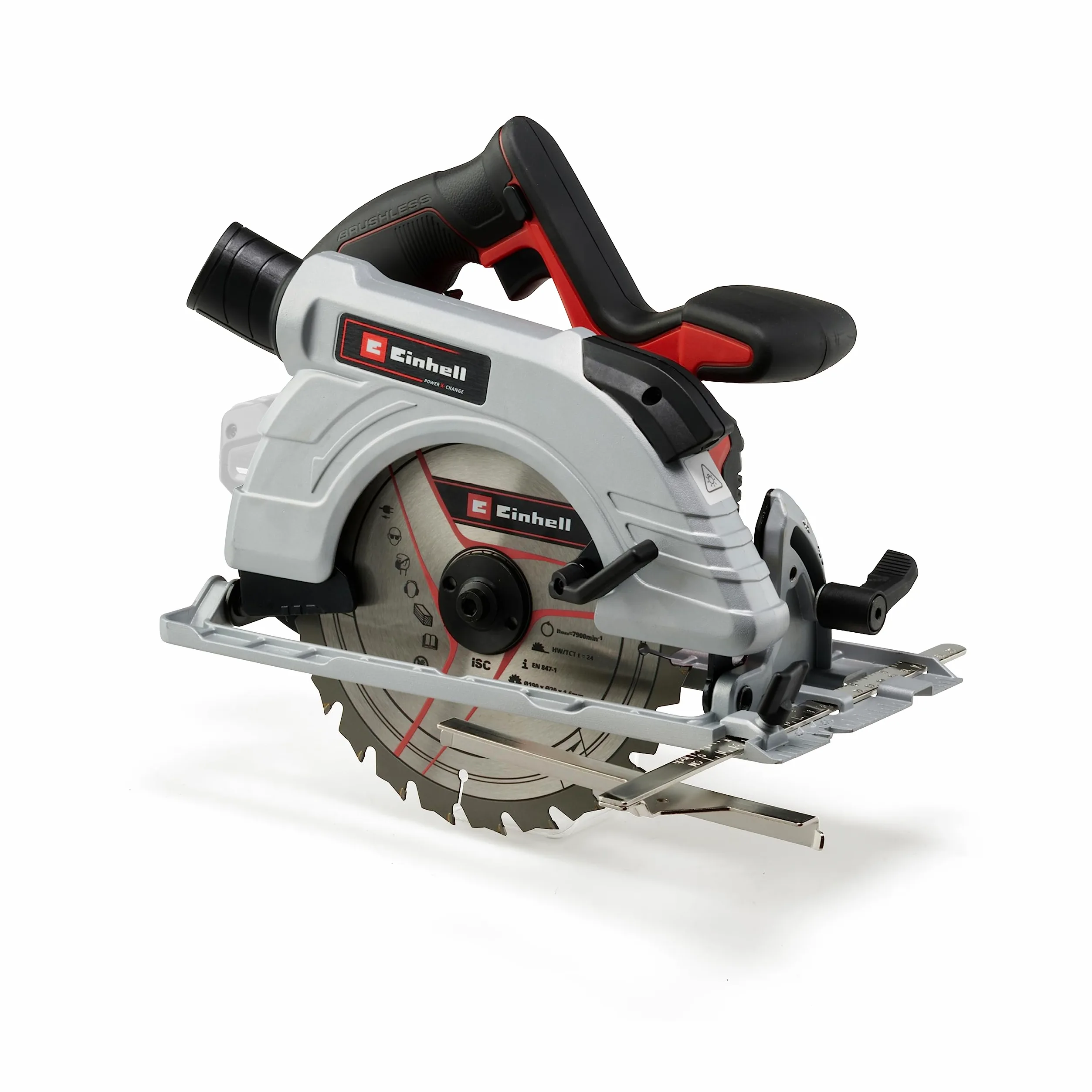 Einhell Sega circolare a batteria TE-CS 18/190 Li BL - Solo Power X-Change (18V, giri al min. 3800, lama Ø190 x Ø20,taglio max 65 mm, luce led, senza batteria e caricabatteria)