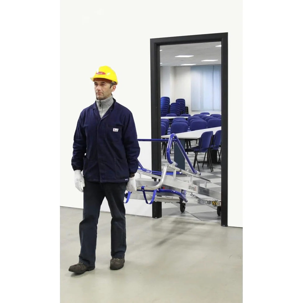 Svelt Scala Professionale a Castello Trasportabile con Piattaforma Antiscivolo e Protezione 360°, Allargatori Richiudibili, Stabilizzatori Telescopici, Rotelle di Trasporto, Certificata (7 Gradini)