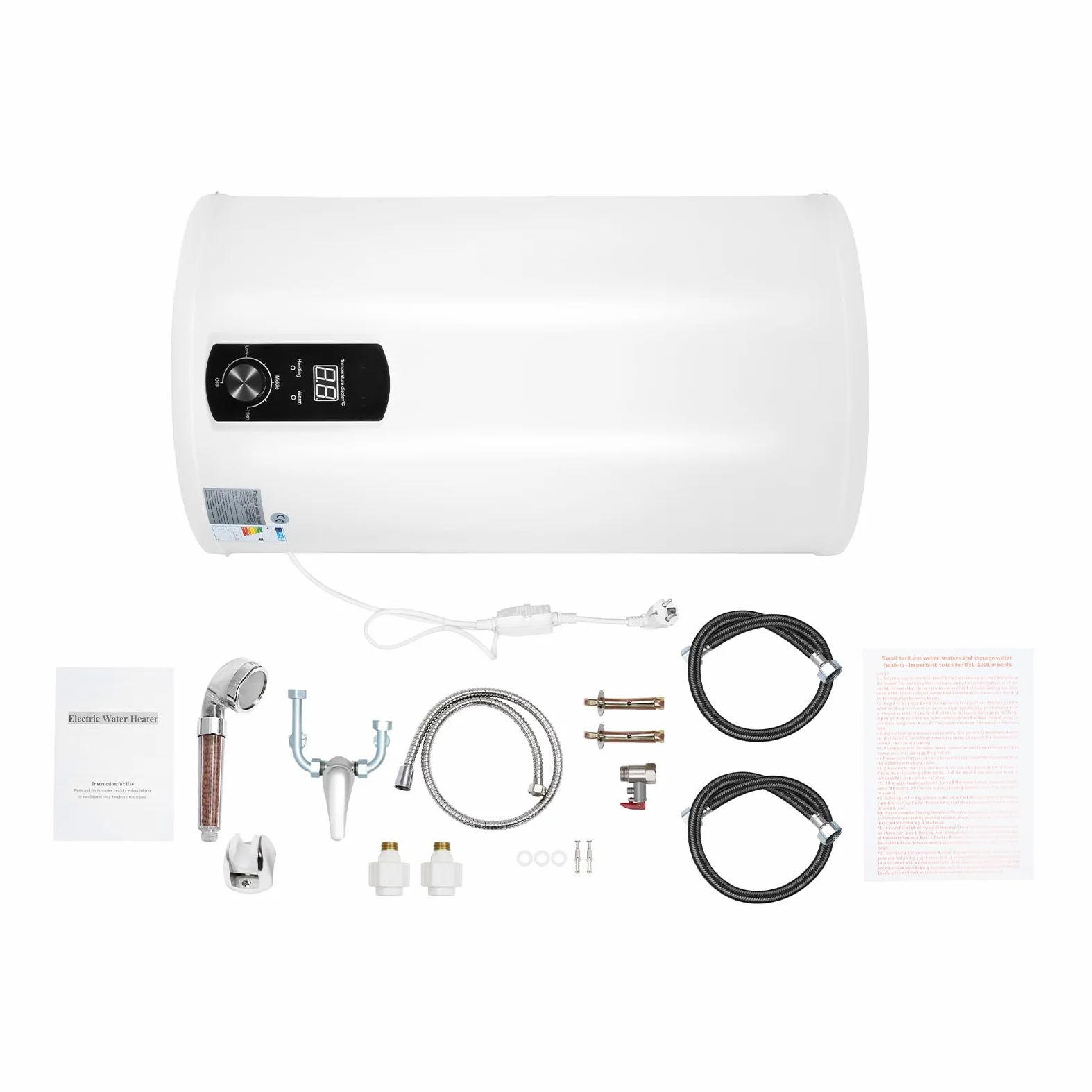 Caldaia scaldabagno 50L/80L/100L/120L, risparmio energetico 2000 W, scaldabagno verticale montato a parete, max. 75 °C, con protezione contro le perdite, spina G1/2 (120 l)