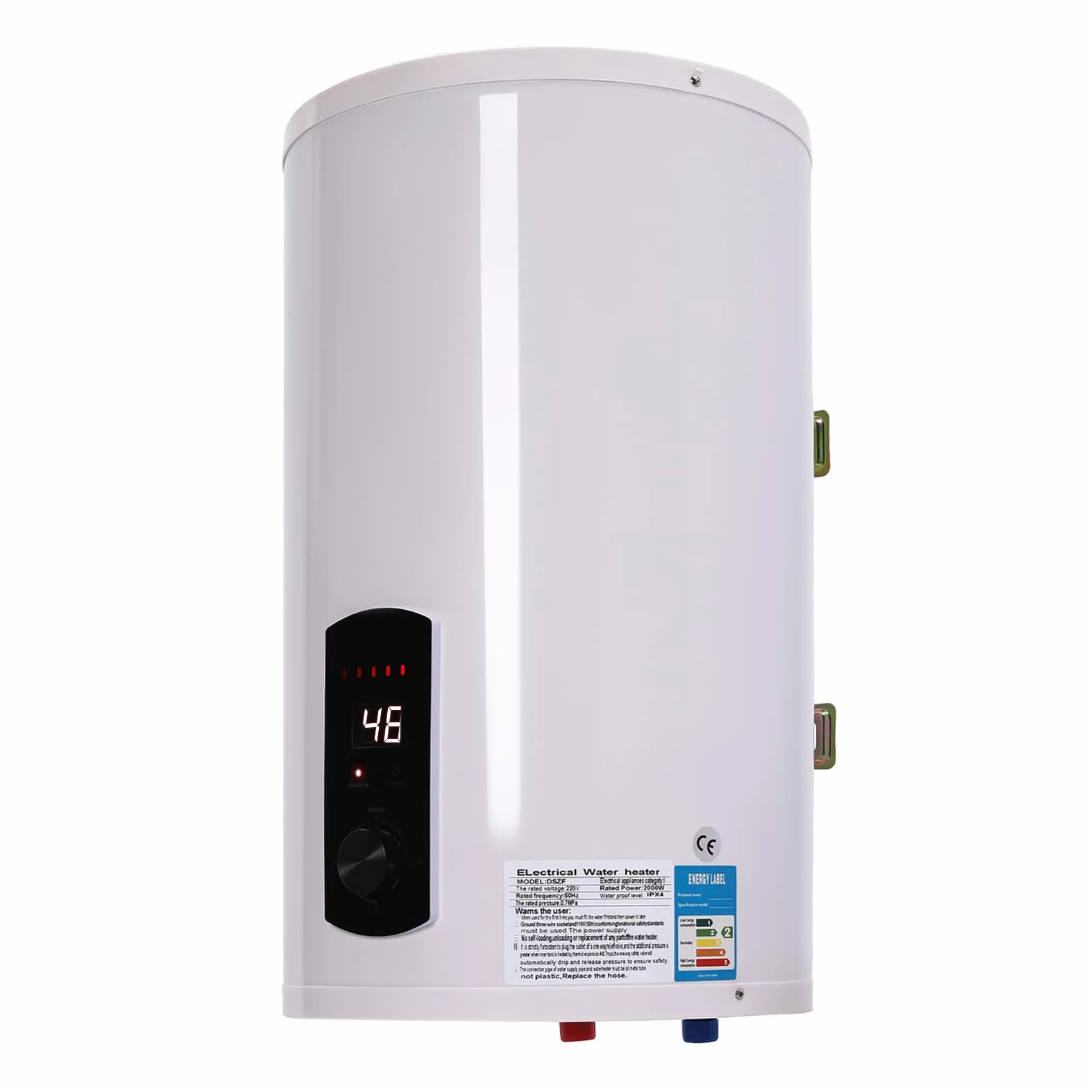 Caldaia elettrica per cellulare, shower Tap, schermo a LED, serbatoio elettrico, boiler per acqua, boiler elettrico, set da parete per acqua calda (35 L)