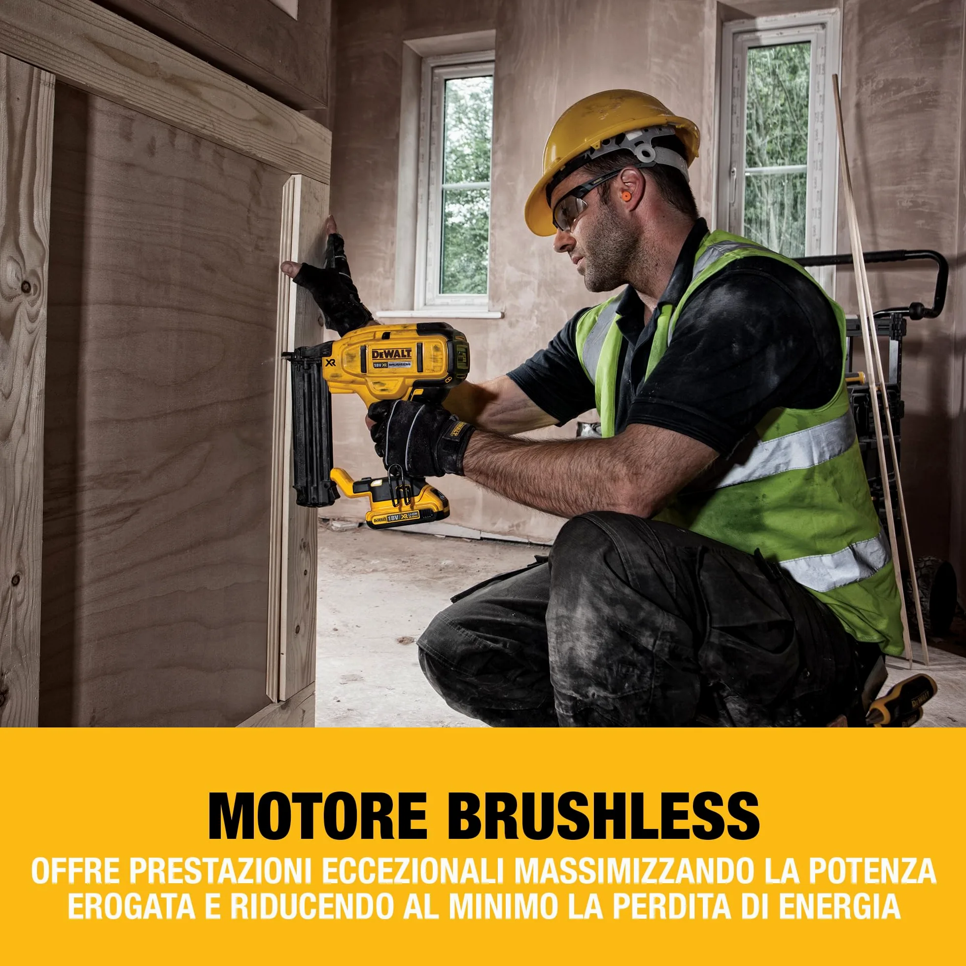 DEWALT 18V XR Chiodatrice Fissa Brushless 18 Calibro 18, Solo Utensile, DCN680N-XJ