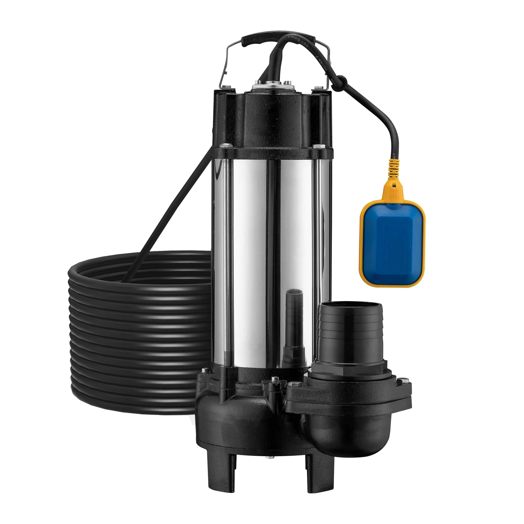 Wiltec Pompa sommersa acque nere con trituratore e galleggiante 31.200 l/h 2200 W, prevalenza 10m