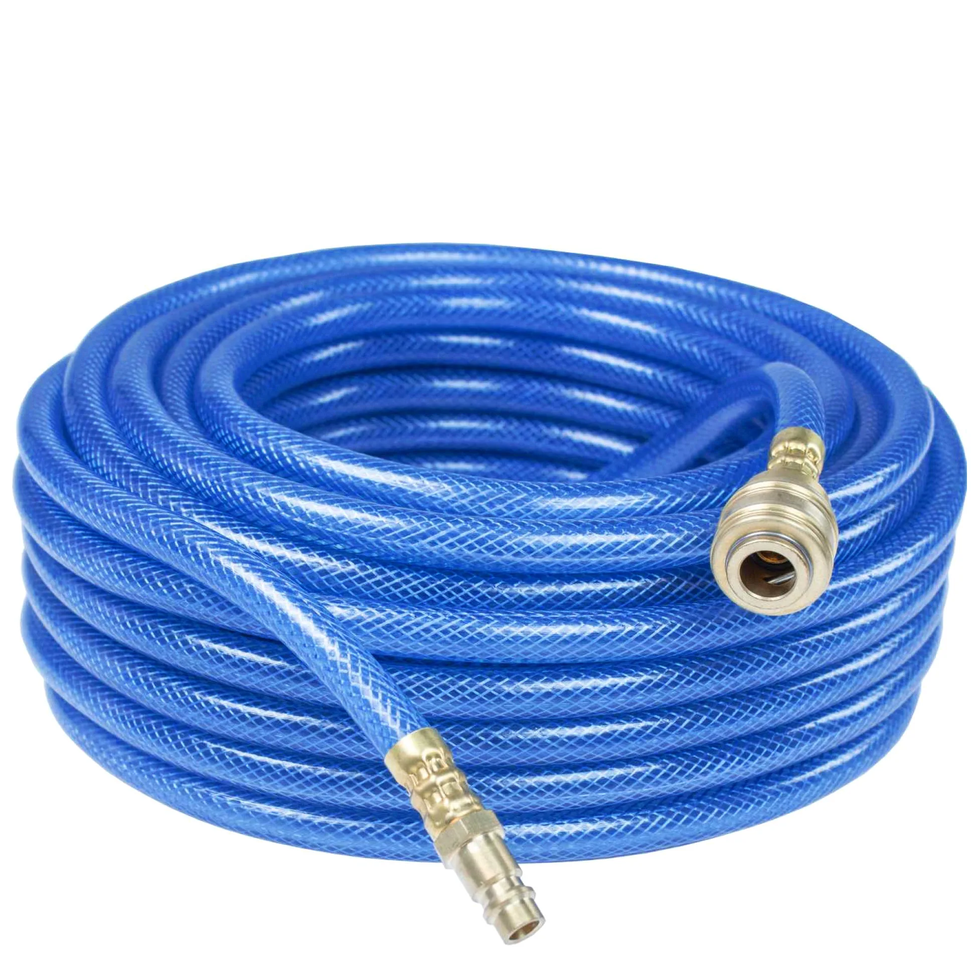 as - Schwabe Set di tubi per aria compressa con inserto in tessuto di poliestere Serie 2050, 20m di tubo per aria compressa in PVC 9 x 3 mm con attacco rapido e ugello a spina, blu, 12708