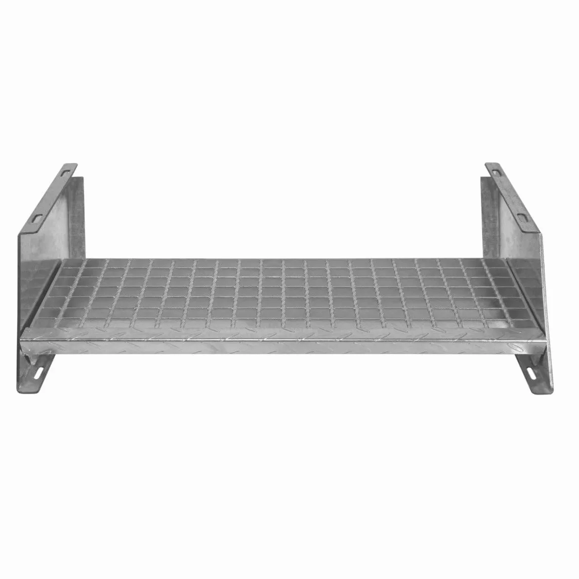 Scale in metallo aggiuntivo regolabile in altezza 90 cm Argento Acciaio zincato 2 gradini componibili Griglia resistente alle intemperie Spessore asta 5 mm Kit di fissaggio GRATUITO