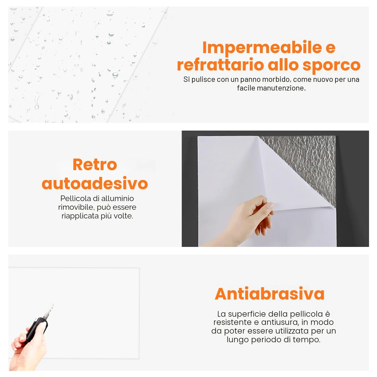 Pannello da parete autoadesivo, 10 pezzi, effetto marmo, 60 x 30 cm, in PVC, impermeabile, resistente all'olio, per cucina, bagno, soggiorno (tipo H)