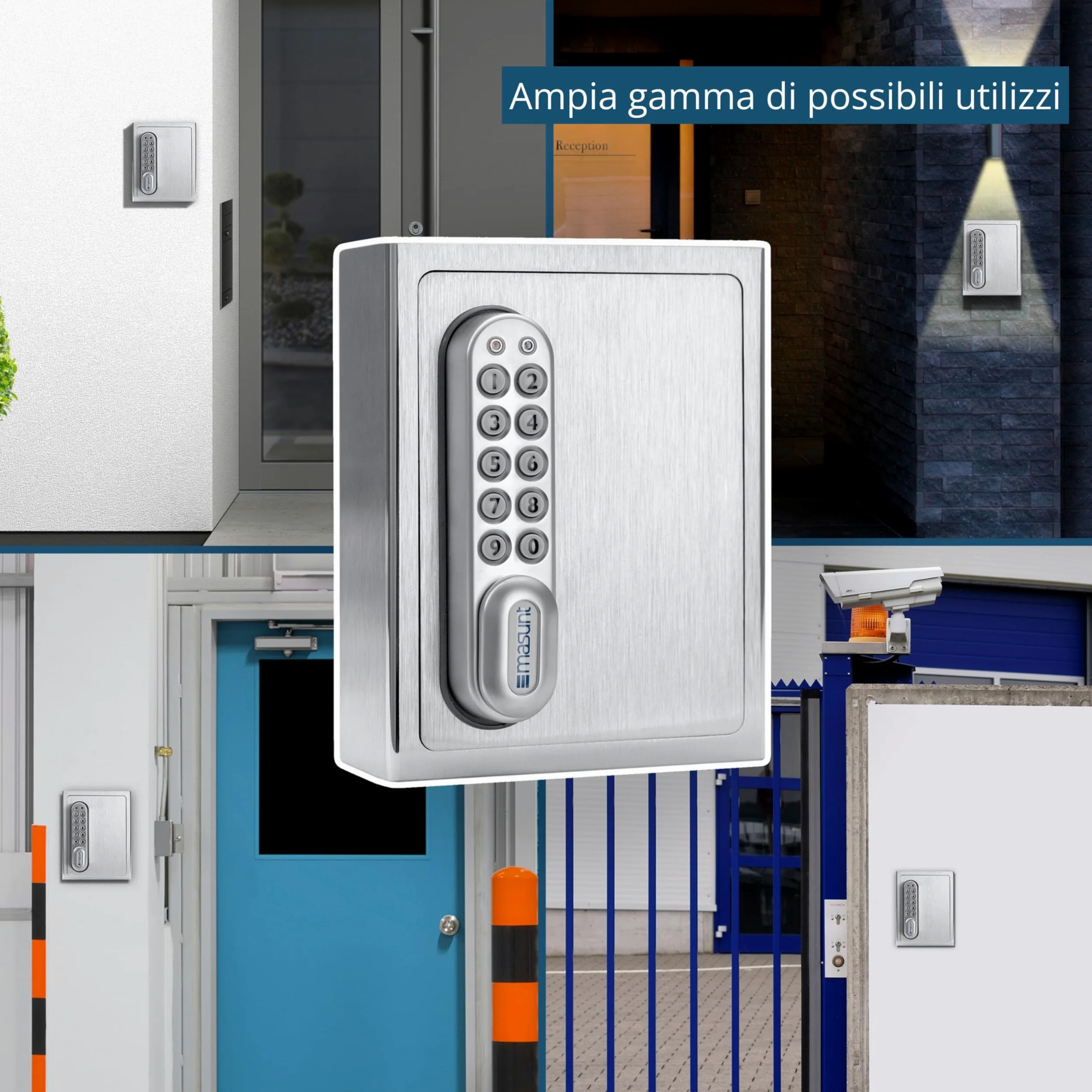 masunt cassaforte per chiavi 1120 E Code | Innovativa assegnazione online del codice a distanza | cassaforte elettronica per chiavi in acciaio inox V2A massiccio | antieffrazione