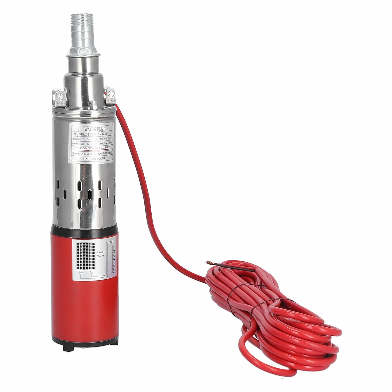 Pompa Sommersa DC12V Acciaio Inossidabile Rosso Pompa Sommersione per Pompe Solari Industriale