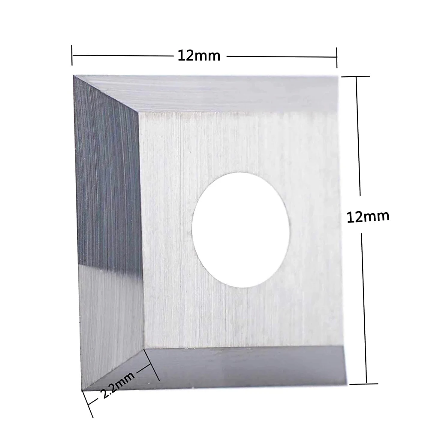 SpeTool 10 inserti quadrati in metallo duro di ricambio per punte da router per appiattimento della lastra (12x12 mm, 2,2 mm di spessore), angolo di taglio 35 gradi