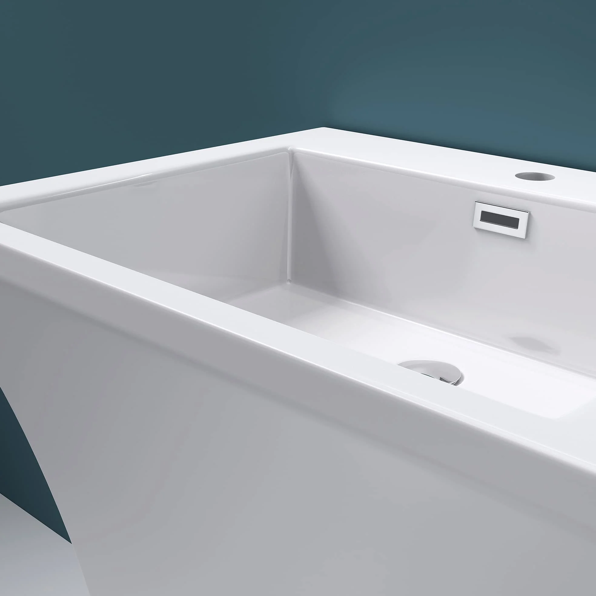 Mai & Mai Lavandino a Colonna 60X48X83cm,Lavandino su Piedistallo per Bagni Colossum07 da Minerale Fuso, un Foro per la Rubinetteria,Bianco