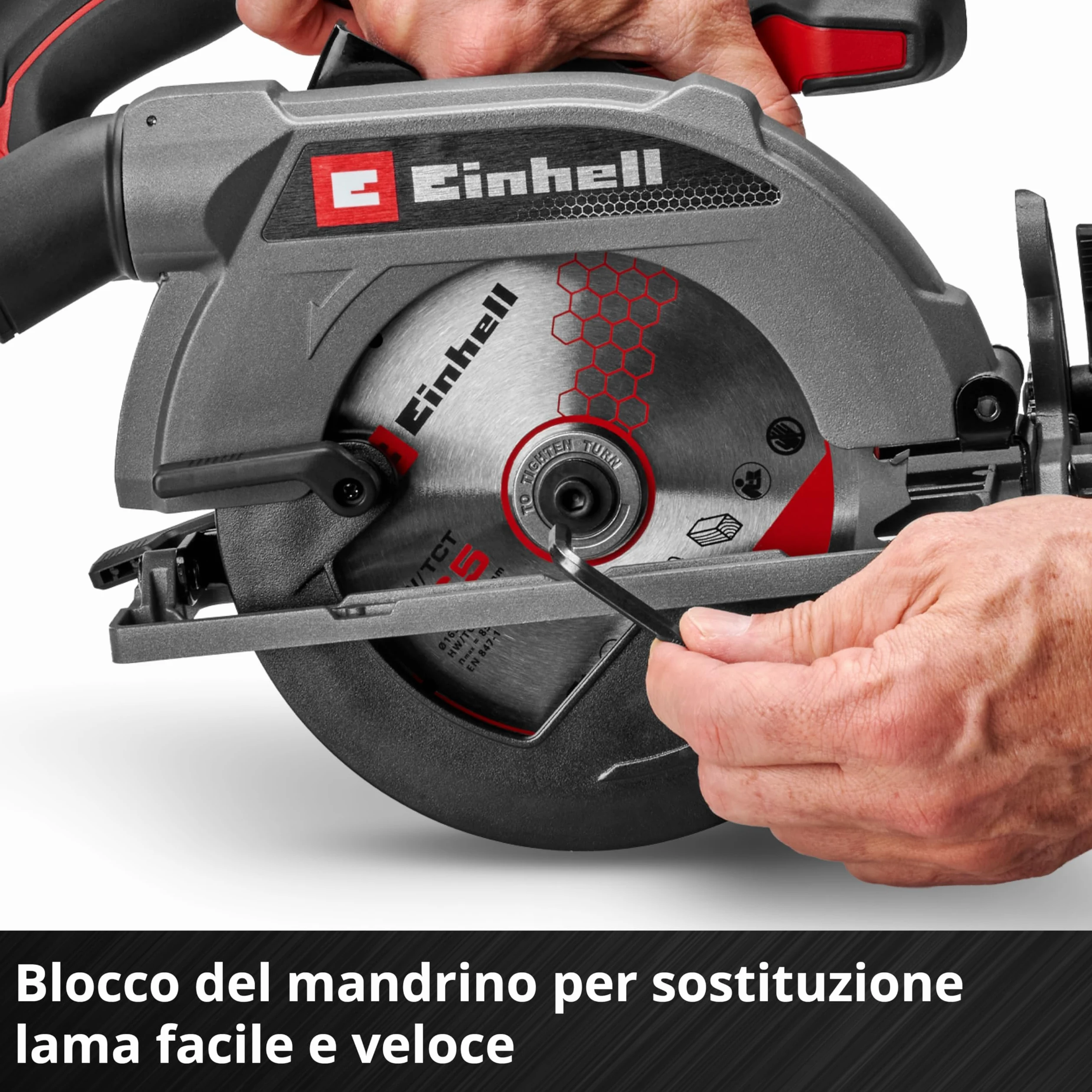 Einhell Professional Sega circolare TE-CS 18/165-2 Li - Solo Power X-Change (18 V, Ø 165 mm, lama, profondità di taglio 57 mm, installazione senza attrezzi, batteria esclusa)