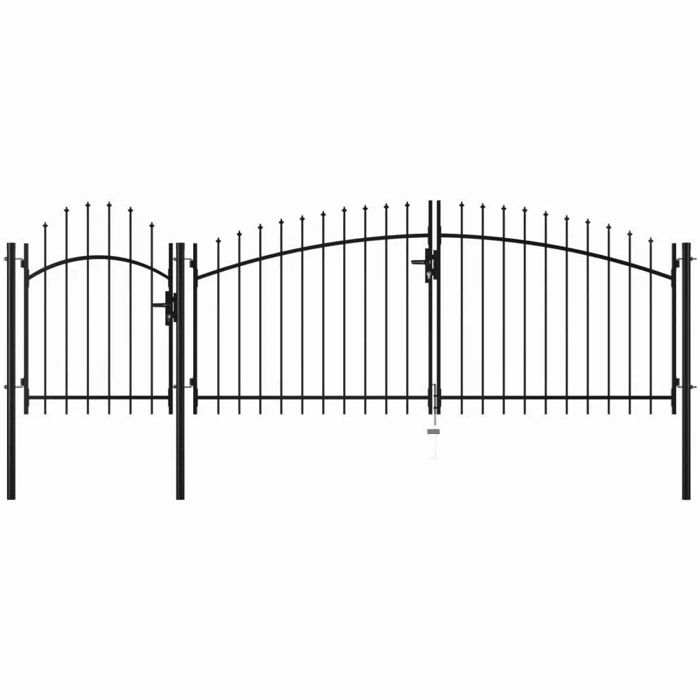 Cancello da giardino, con sistema di bloccaggio, 1,5 x 4 m, in acciaio verniciato a polvere, per ingresso esterno, patio e terrazza