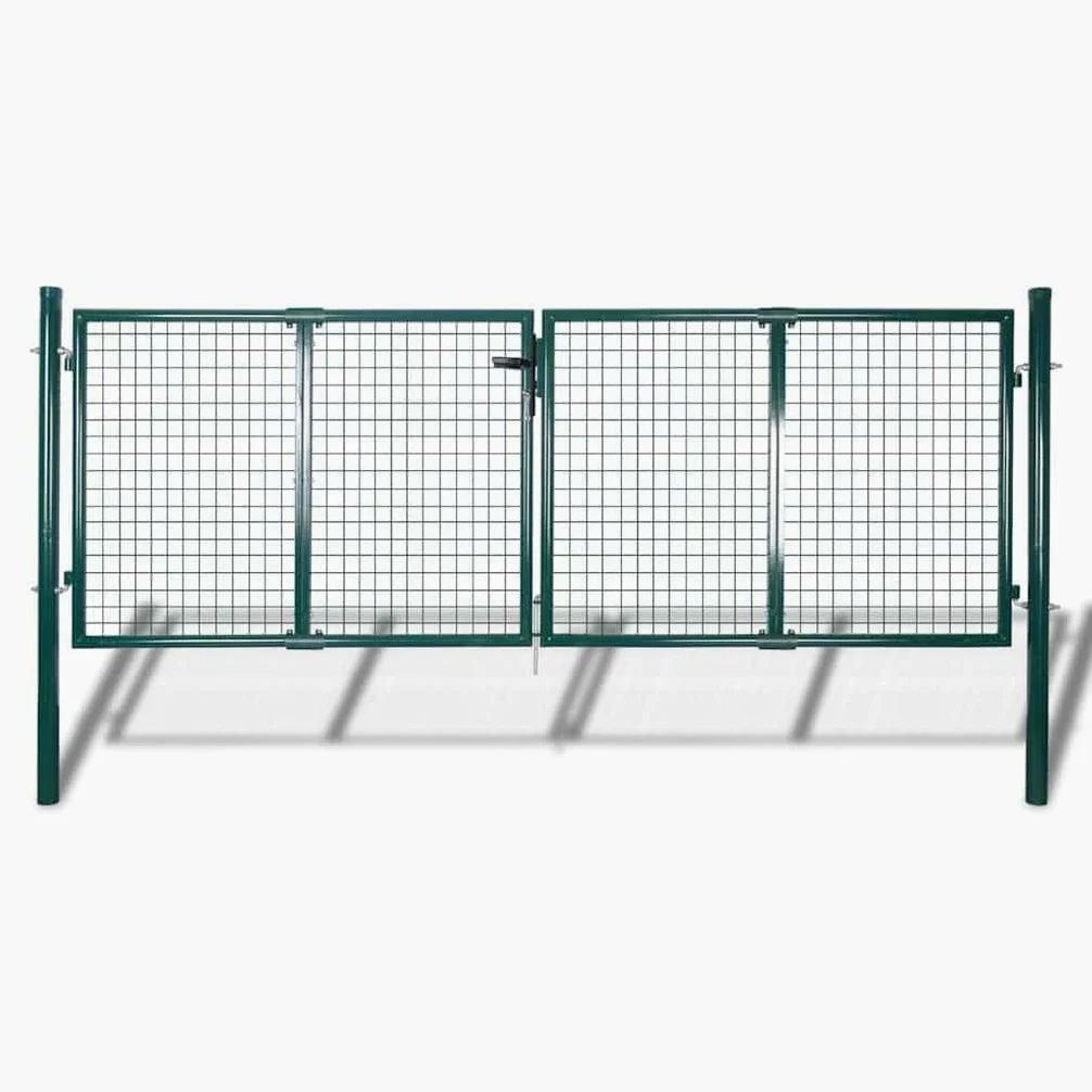 vidaXL Cancello per Recinzione in Acciaio 300x125 cm Verde
