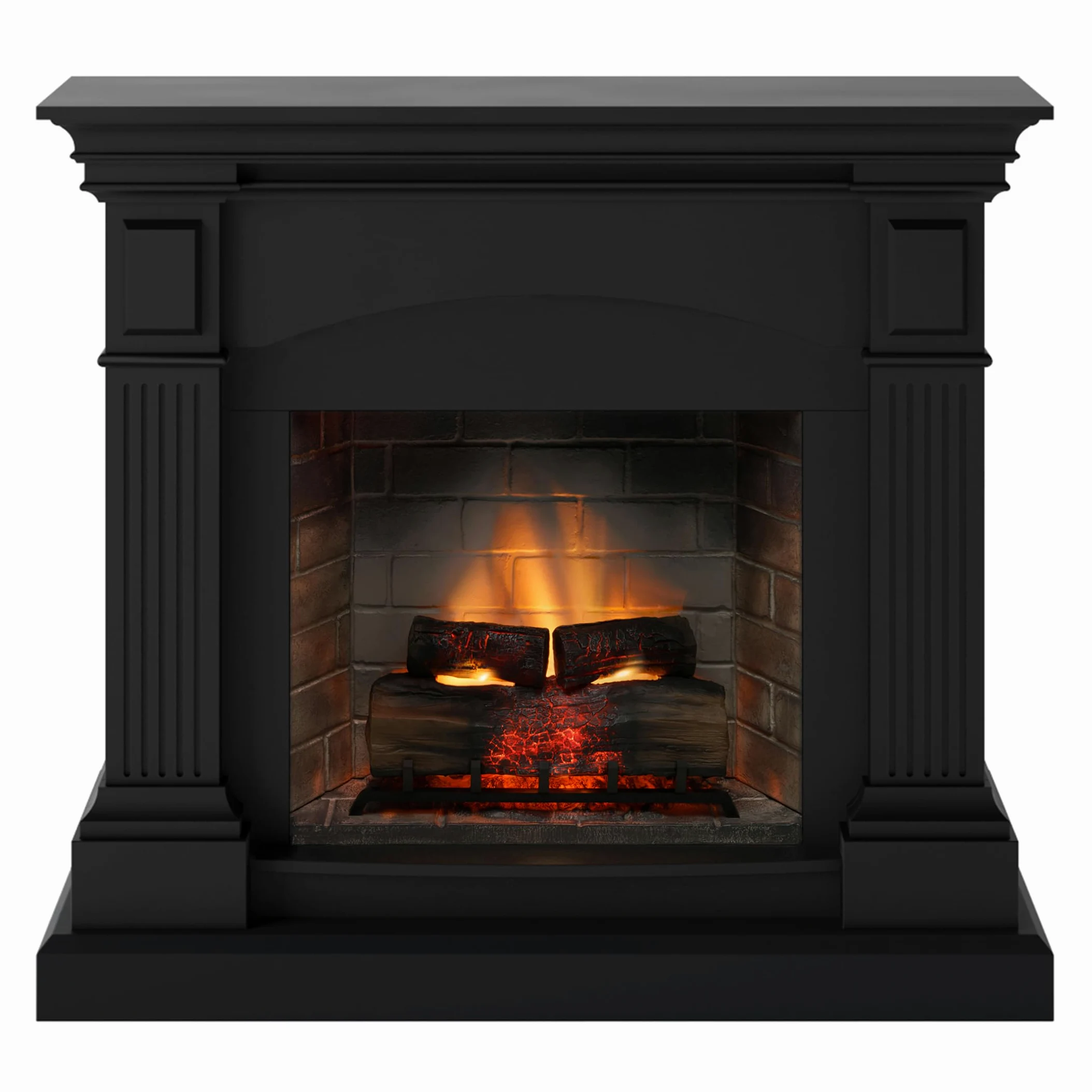 TAGU Magna Camino Elettrico con PowerFlame 2, Riscaldatore e Termostato, Suono Crepitante, Wi-Fi e Luce Ambientale (Nero Profondo)