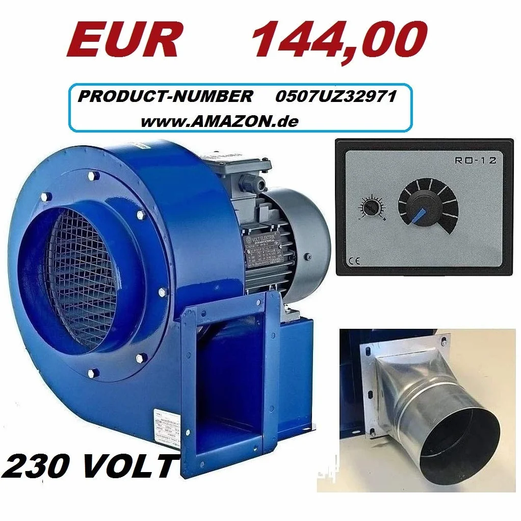 SG-160ER - Ventilatore radiale, 1200 m³/h, ventilatore radiale, ventola di scarico, ventola in metallo, ventola radiale, aspiratore, ventola per motore, 230 Volt