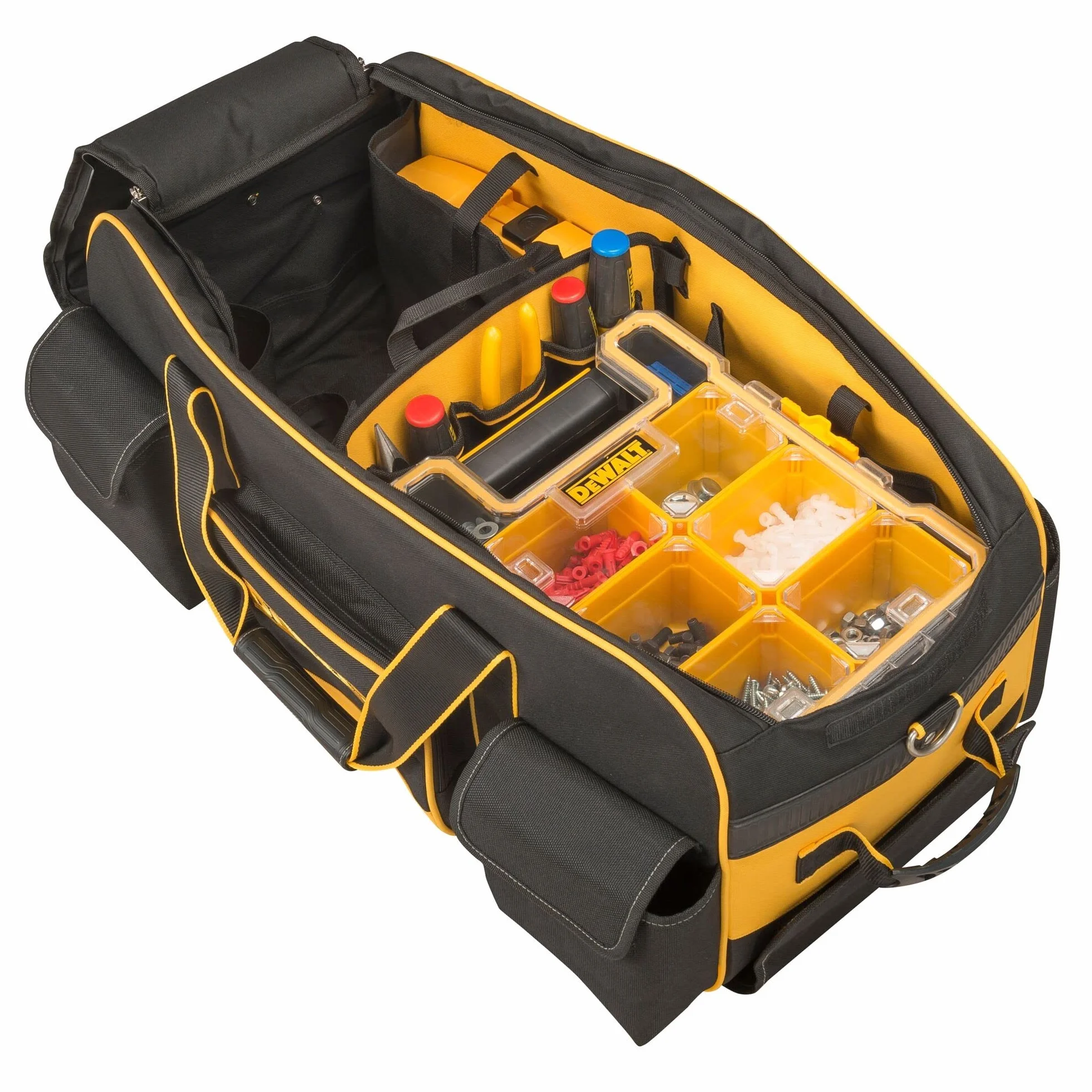 Dewalt DWST1-79210 Duffel Trolley Bag with Wheels, Yellow/Black, Large 26-Inch