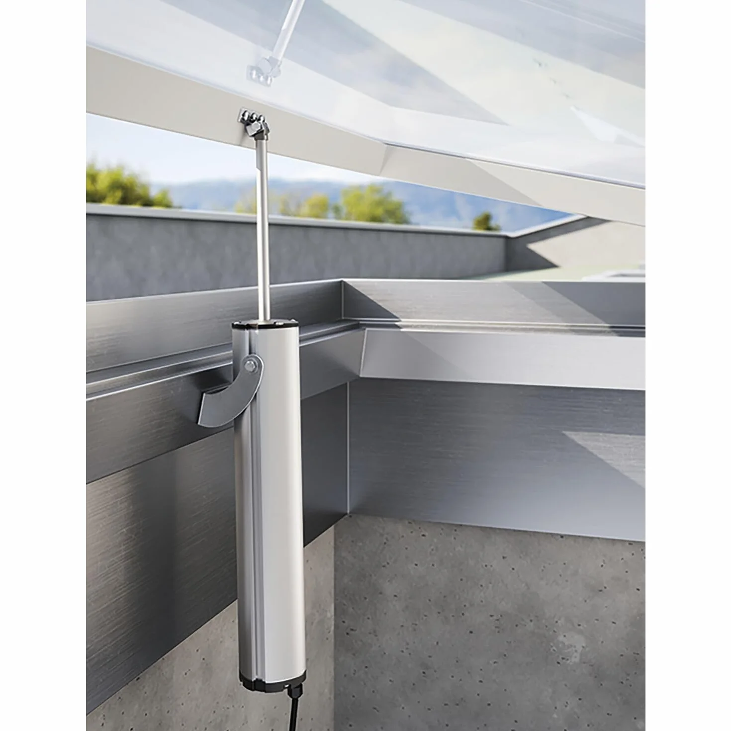 COMUNELLO Apriscatole con mandrino Fast 50 230 V, hub 300 mm, alluminio grigio