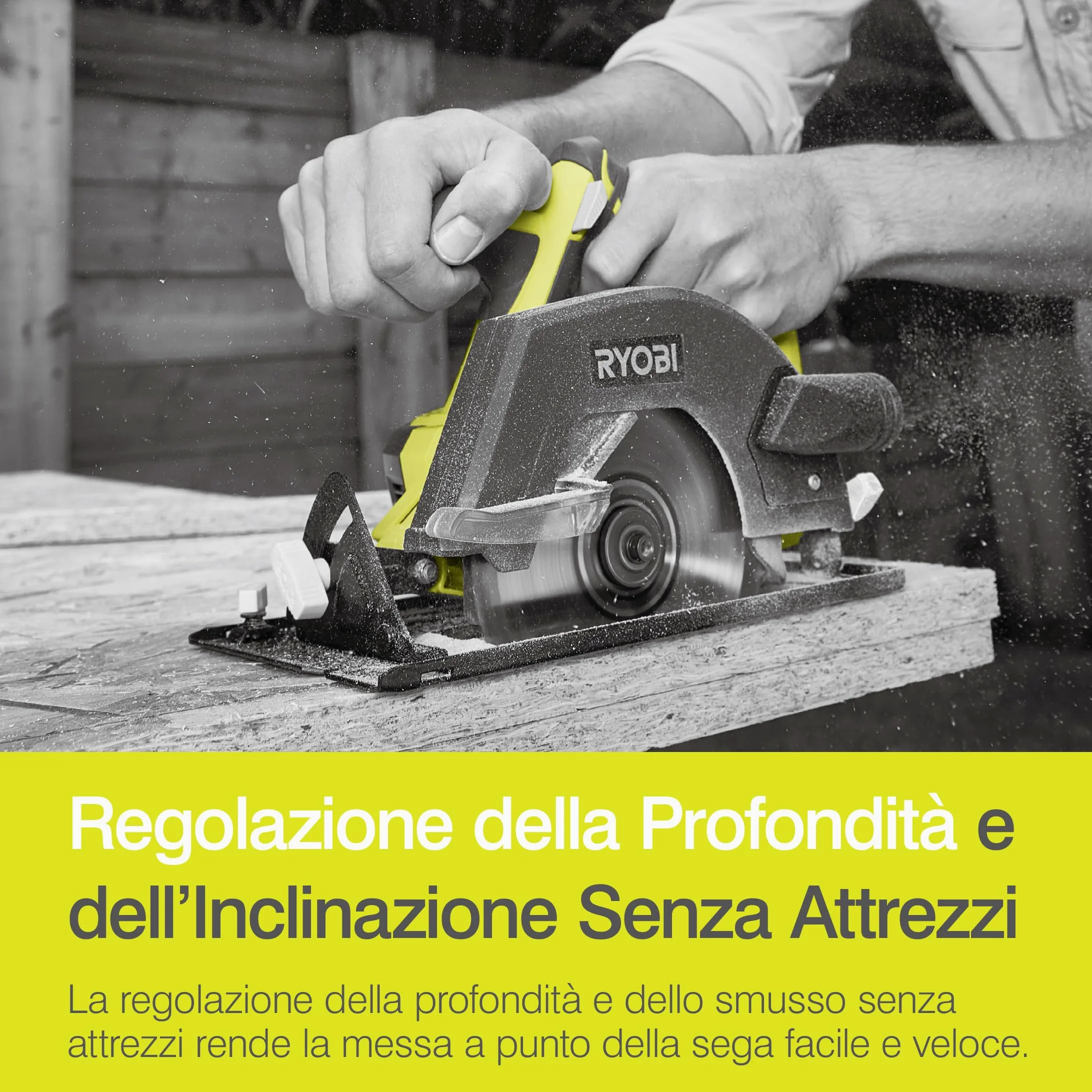 Ryobi R18CSP-0 Sega Circolare a Batteria 18V ONE+, Batteria Non Inclusa, Diametro Lama 150mm