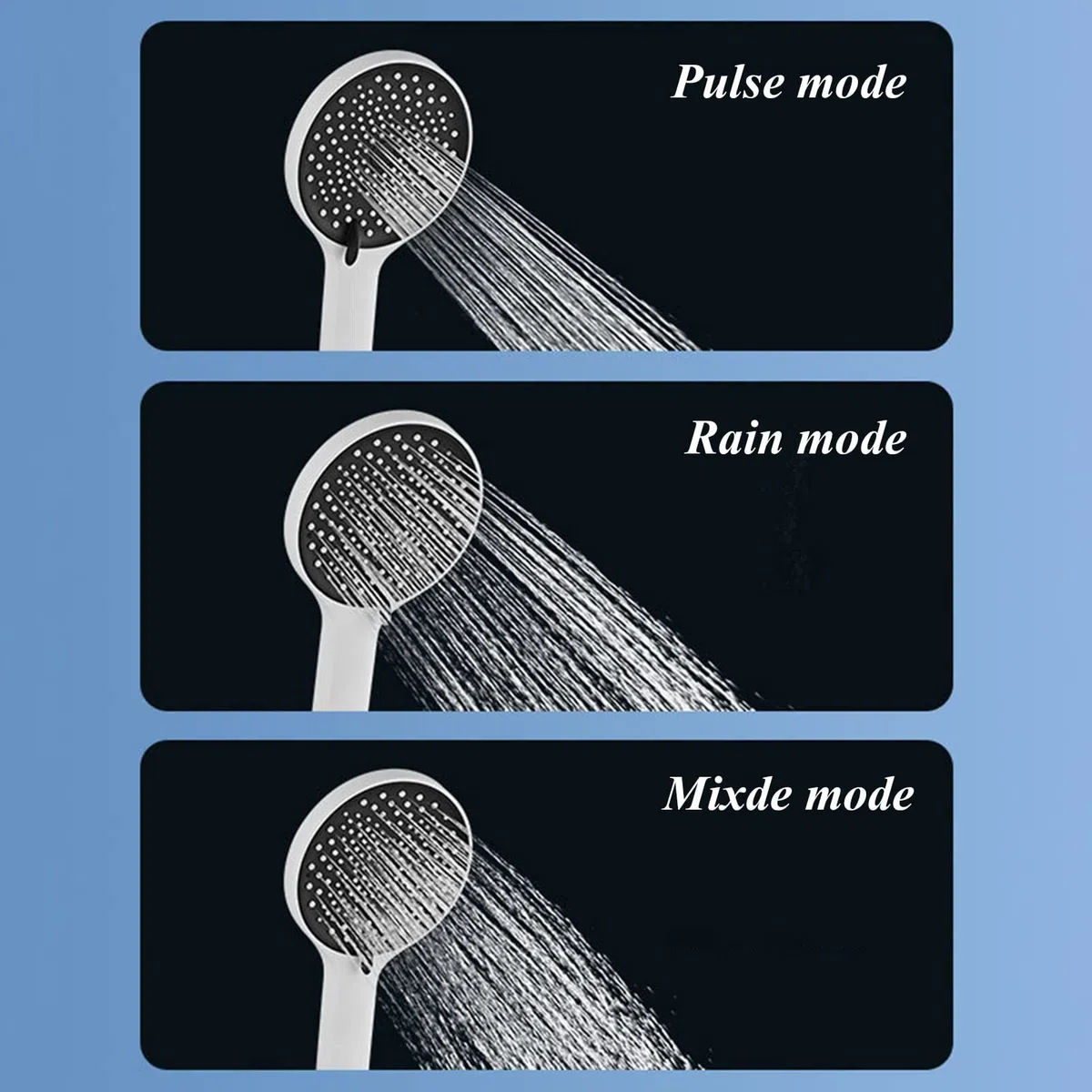 Soffione doccia combinato, soffione doccia a pioggia ad alta pressione da 25,4 cm, con braccio di estensione regolabile, funzione display digitale e soffione portatile a 3 impostazioni