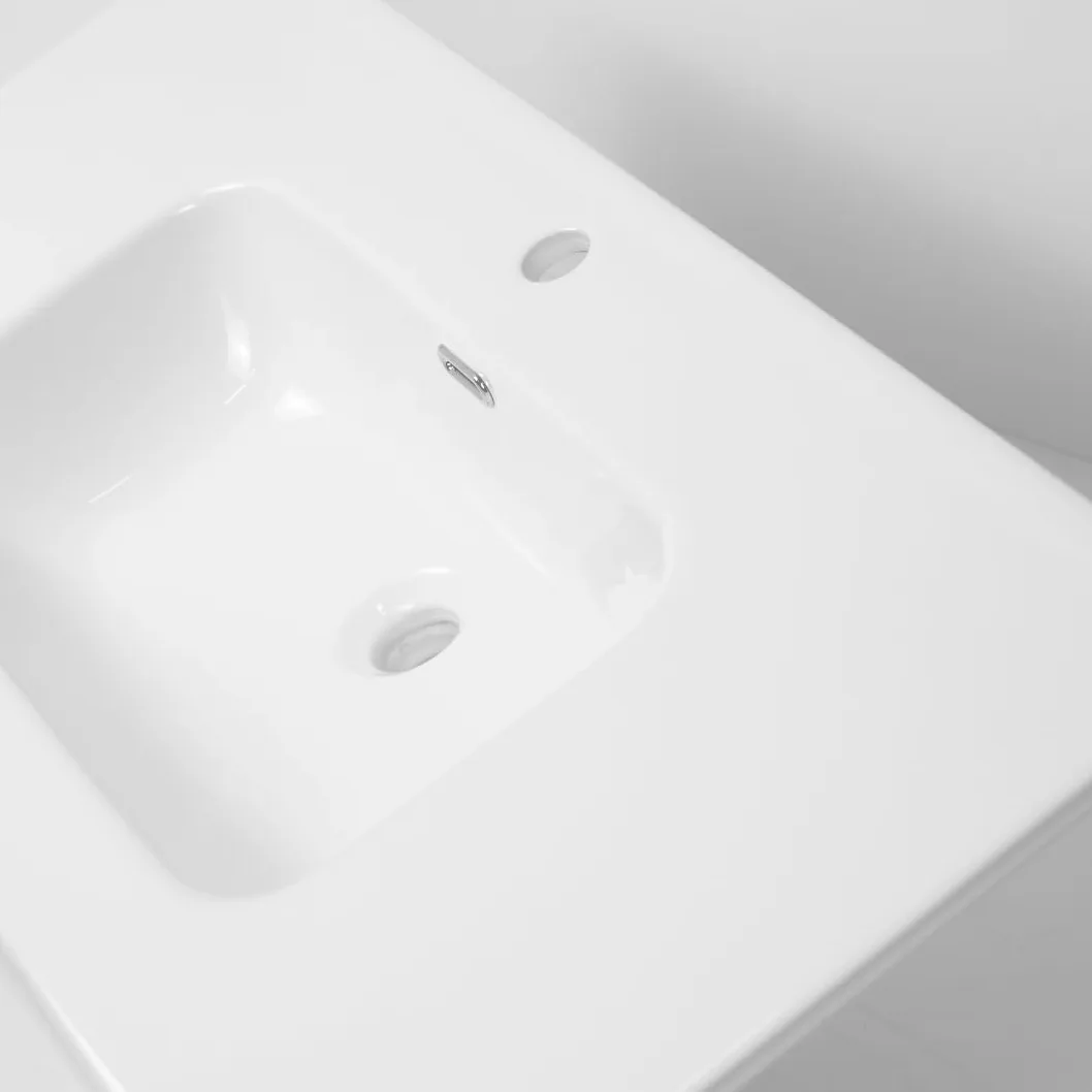 Lavabo ad Incasso in Ceramica Bianco Lucido Rettangolare per Mobili Bagno (101x46 cm)