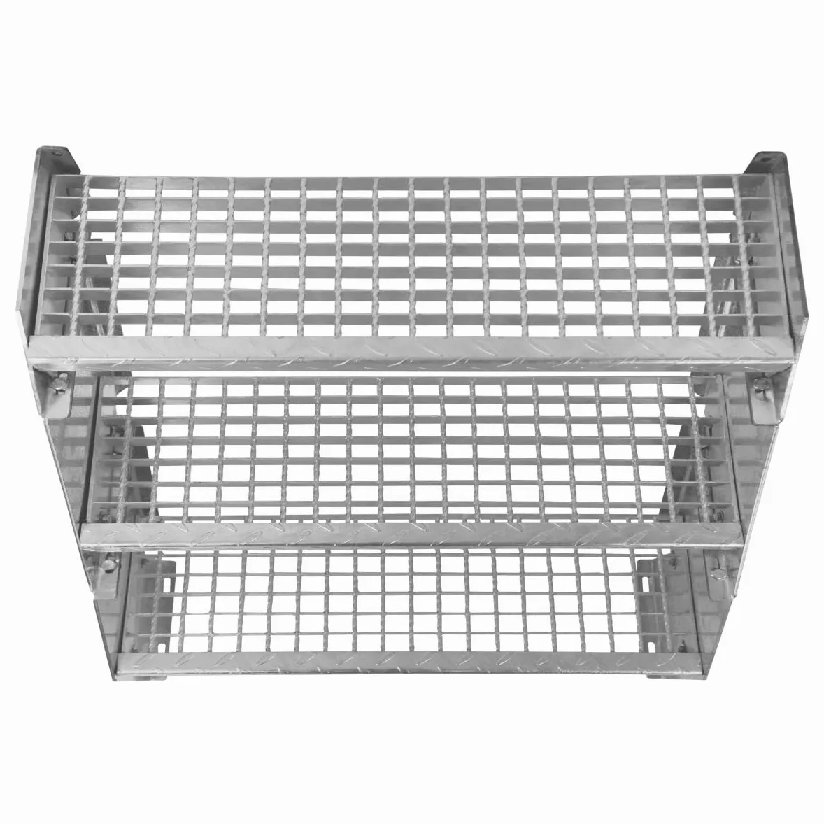 Scala in metallo a 8 livelli regolabile in altezza 90 cm di larghezza Acciaio zincato argento 8 gradini regolabili Griglia resistente alle intemperie Spessore asta 5 mm Kit di fissaggio GRATUITO