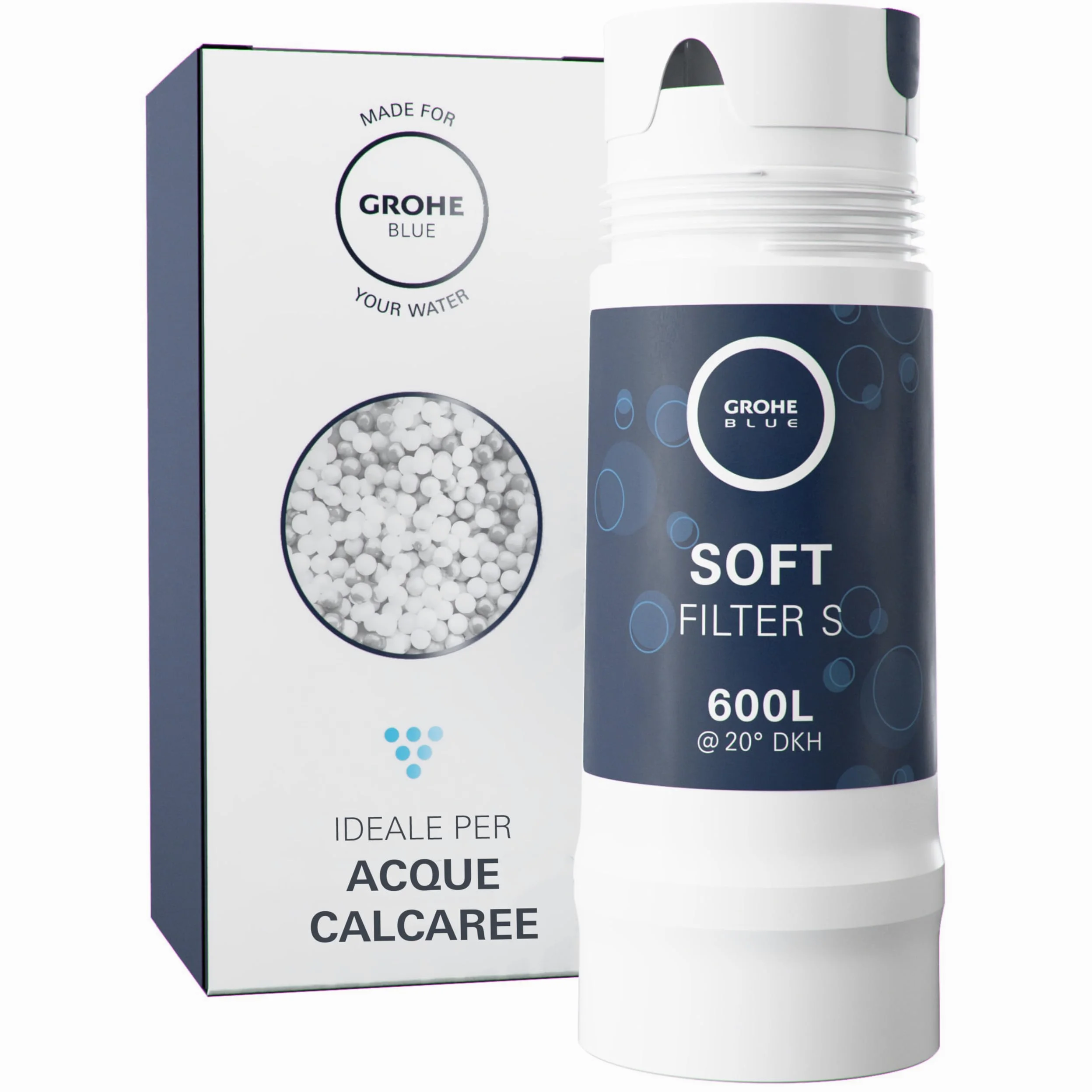 GROHE Blue Set filtro Taglia S con testata e contalitri, per sistemi Pure, Home, Pro e Red 40438001
