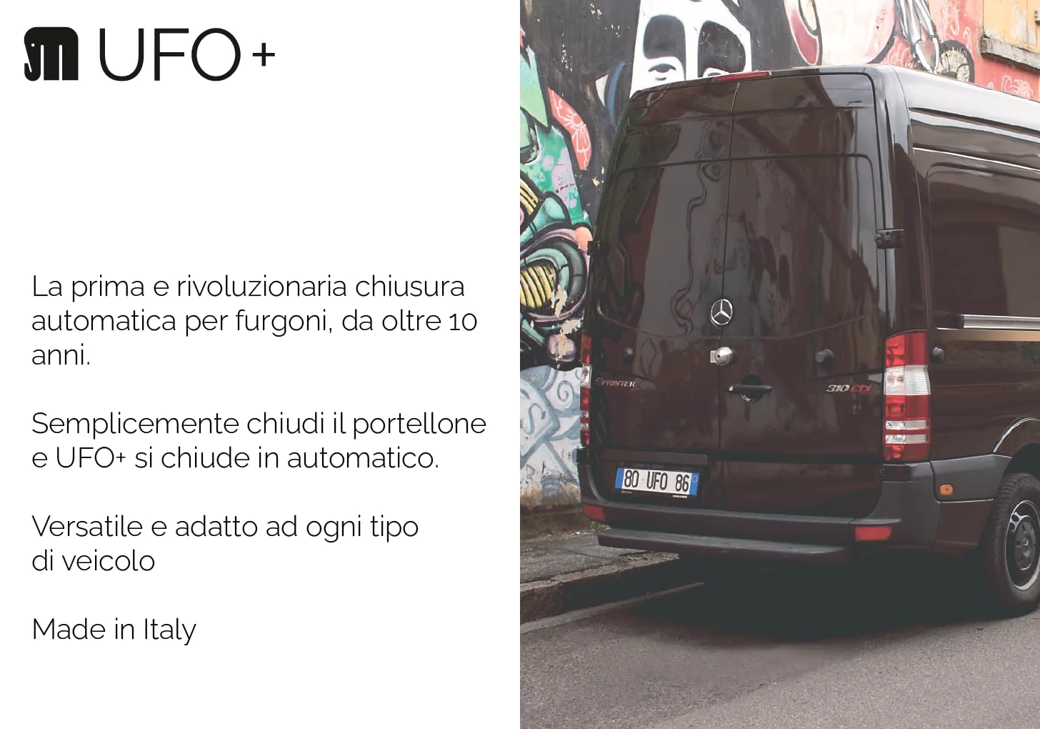 UFO+ Meroni Set 2 pezzi, Serratura per Vano Carico Furgoni, Chiusura Automatica