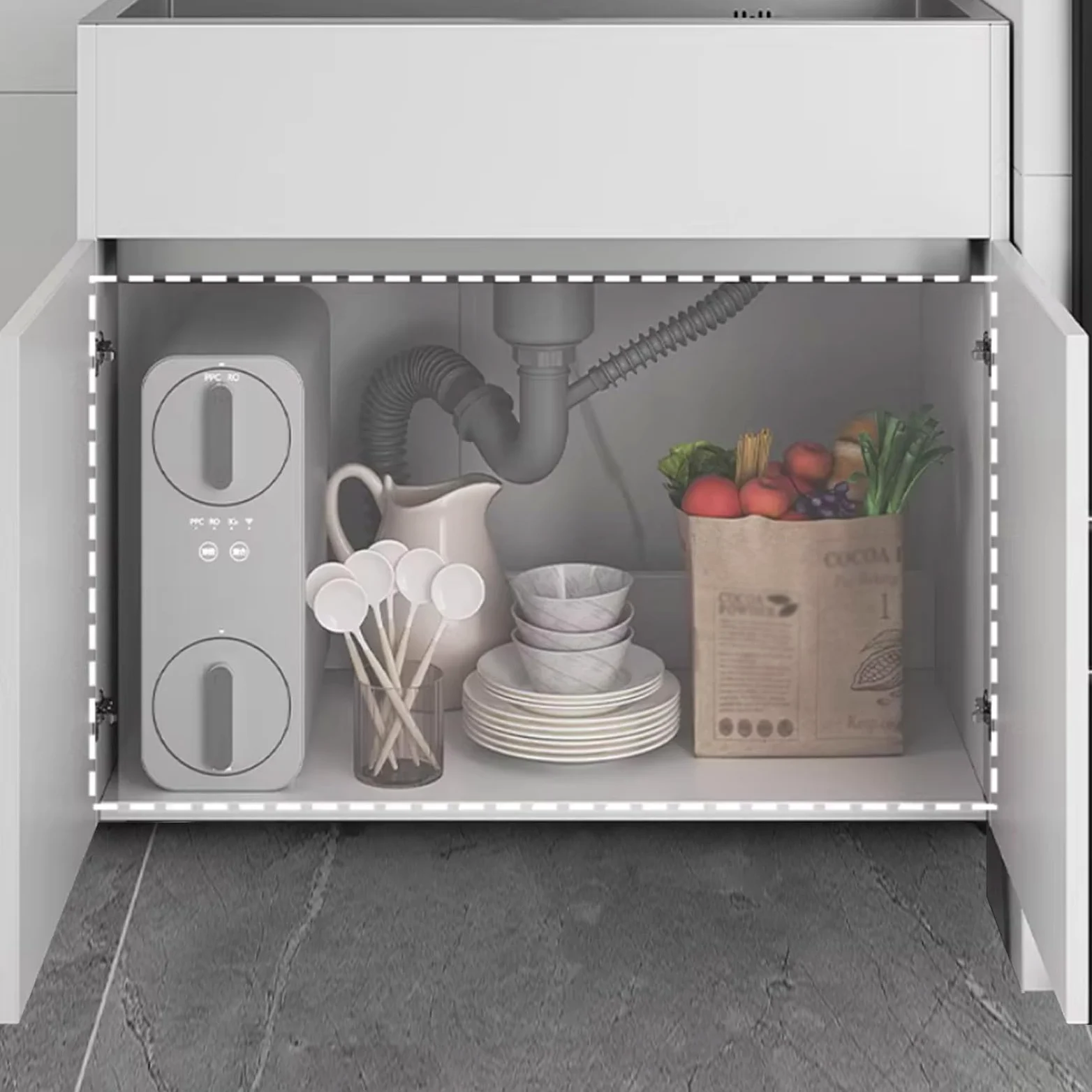 Lavello in Acciaio Inossidabile 68 cm Autoportante con Mobile Sottolavello | Rubinetto a Due Manopole per Acqua Calda/Fredda | Ripiano | Interno/Esterno | Commerciale & Residenziale | Cucina/Bagno
