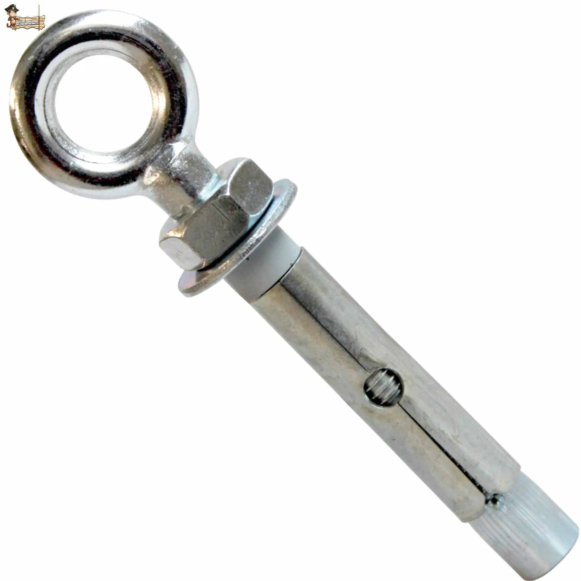 BricoLoco - Tassello di ancoraggio metallico in acciaio zincato ad espansione con anello chiuso, per parete, soffitto, pavimento, trx, tenda (100, 8 x 60)