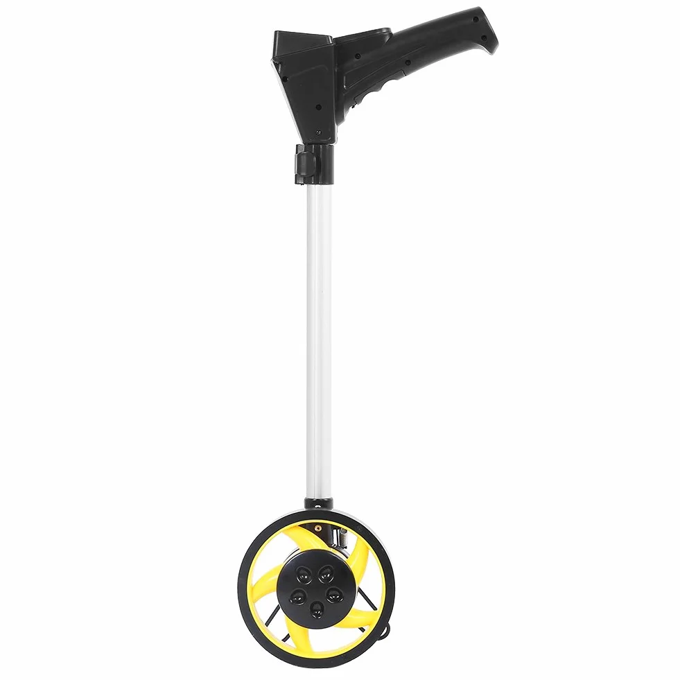 Misuratore di distanza con supporto, pieghevole, con schermo digitale, diametro 160 mm, per distanze 0 a 9.999 metri
