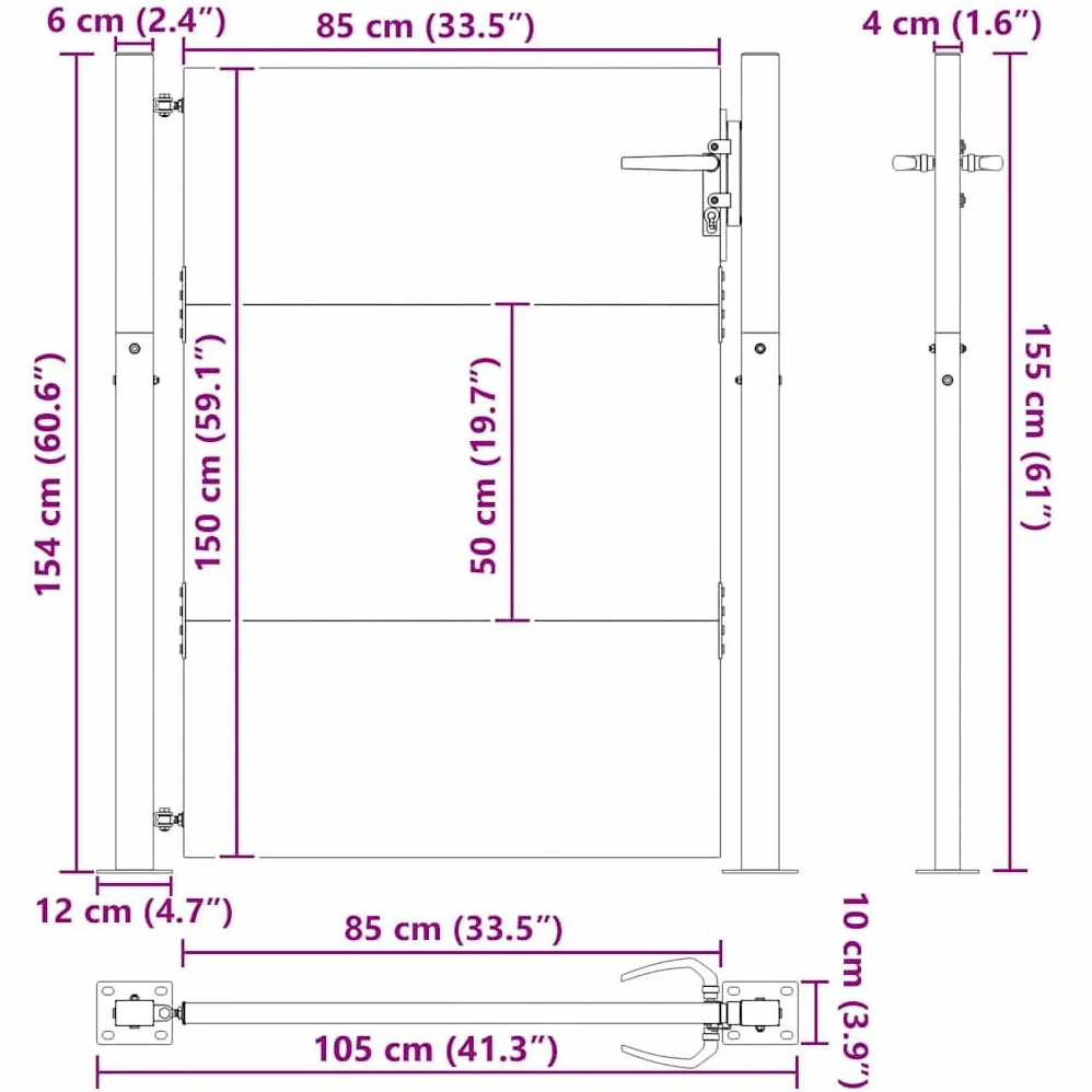 vidaXL Cancello da Giardino 100x150 cm in Acciaio Corten