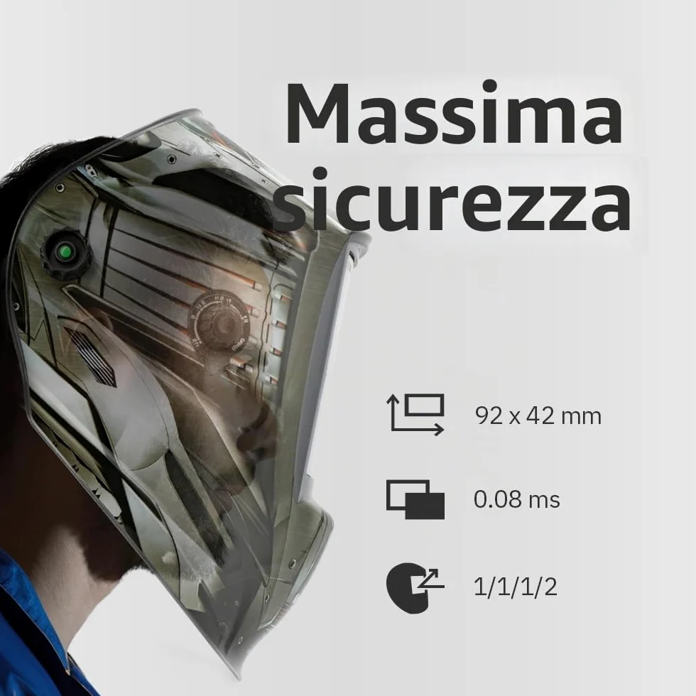 GYS - LCD ALIEN+ TRUE COLOR XXL, maschera/casco di saldatura, DIN 15, oscuramento automatico, Tinta scura 5>9/9>13, schermo XXL, energia solare - 068698