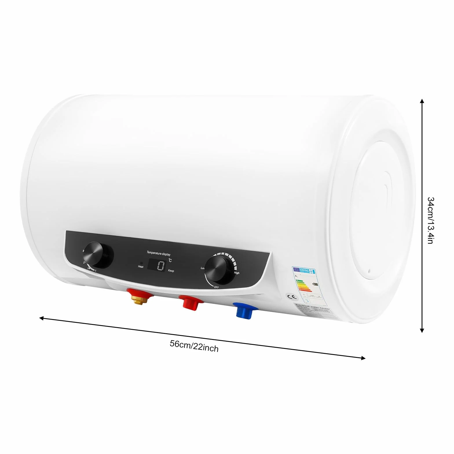 Serbatoio per acqua calda elettrico, 35 litri, 2 KW, da appendere alla parete, intelligente, contenitore interno smaltato, caldaia ad acqua calda con doccetta elettrica, riscaldamento, memoria