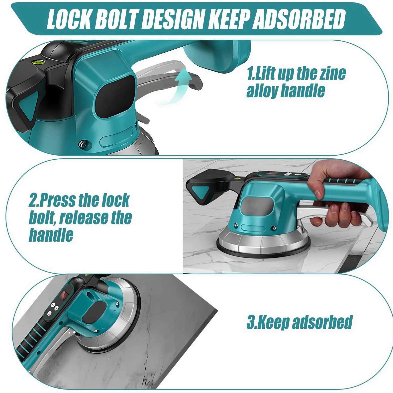Macchina vibrante per piastrelle Makita 18 V, Vibratori per Piastrelle a Batteria da Parete Posa con 10 ingranaggi regolabili, assorbimento 200 kg, display digitale(Batteria Non Inclusa)