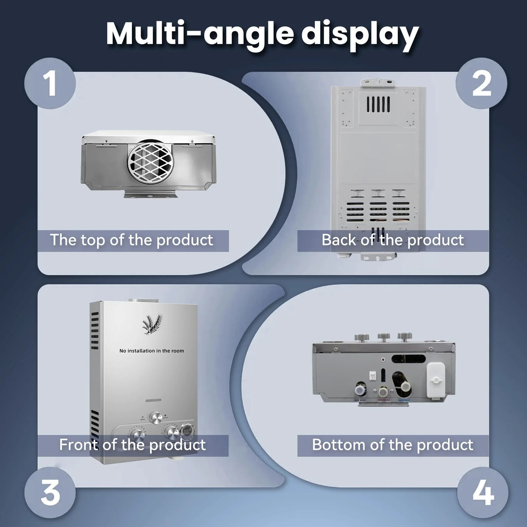 8L GPL Scaldacqua a Gas Liquefatto,Uscita Dell'acqua Calda 8L/min,16KW Shower Water Heater Gas Bagno Riscaldatore di Acqua Calda di Induzione Riscaldatore Della Parete (8, Litri)