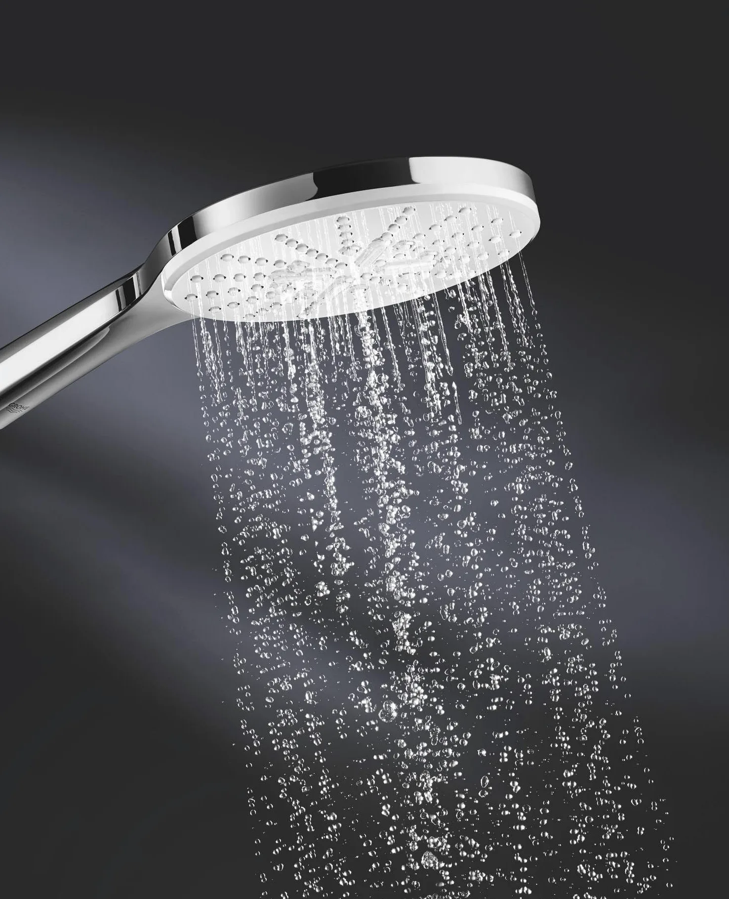 GROHE Vitalio SmartActive 150|Manopola doccia a tre getti|GROHE Water Saving (portata limitata a 9,5 l/min)|Sistema di fissaggio universale|Bianco|26597000