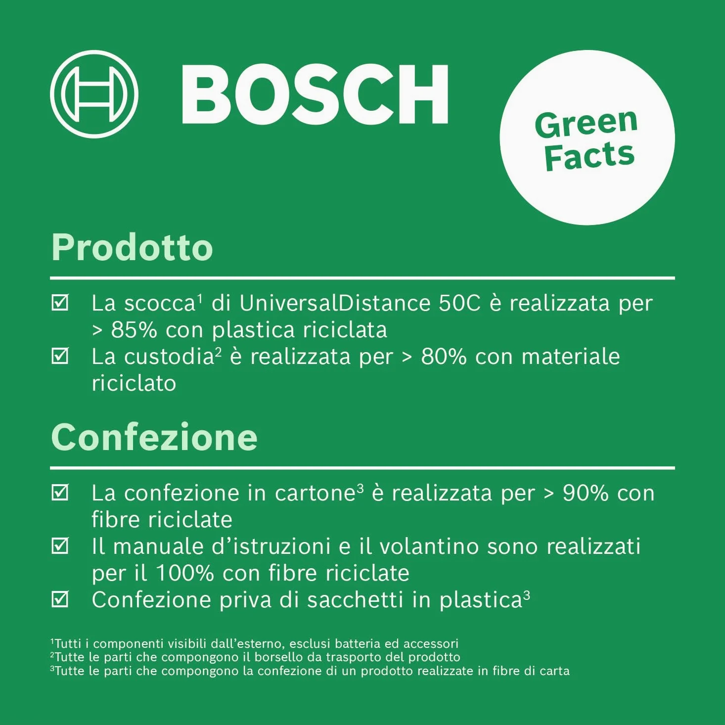 Bosch Metro Laser Distanziometro Laser UniversalDistance 50C (misura distanze fino a 50 m con precisione, connettività Bluetooth, funzioni di misurazione, in scatola di cartone E-Commerce)