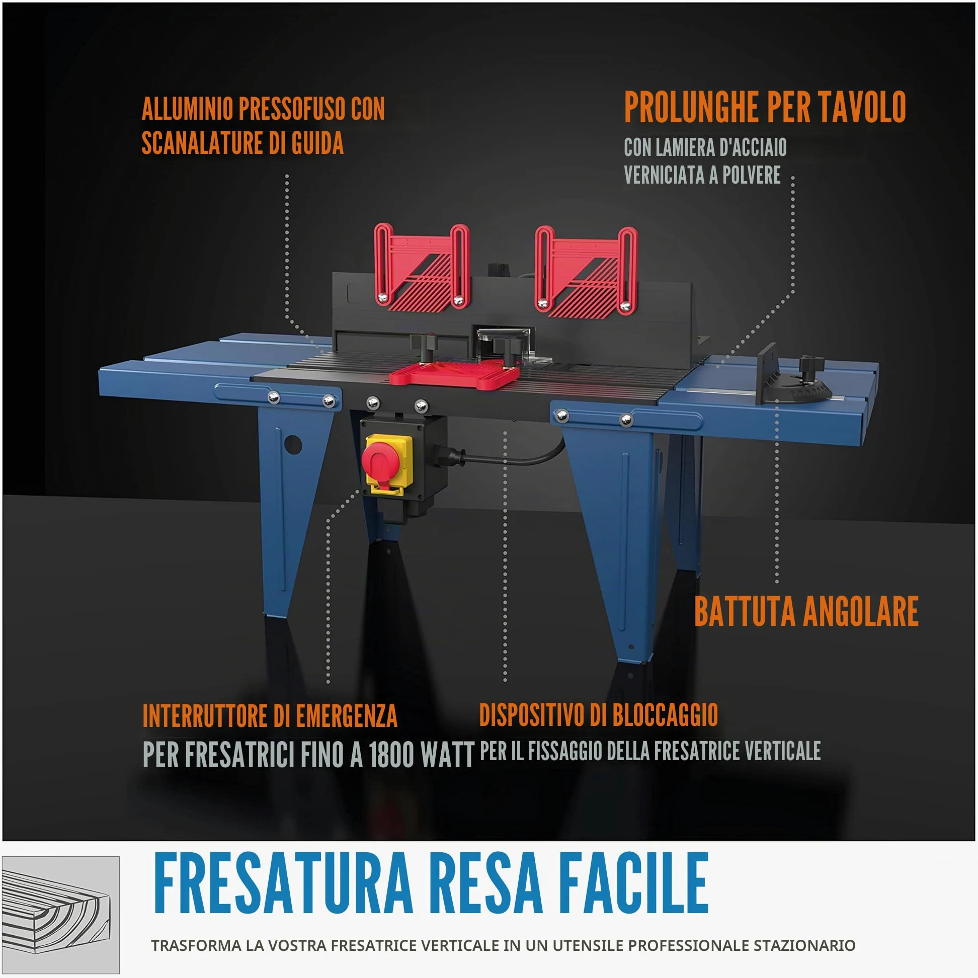 Güde 58086 GO 855 - Tavolo per fresatrice, colore: Blu