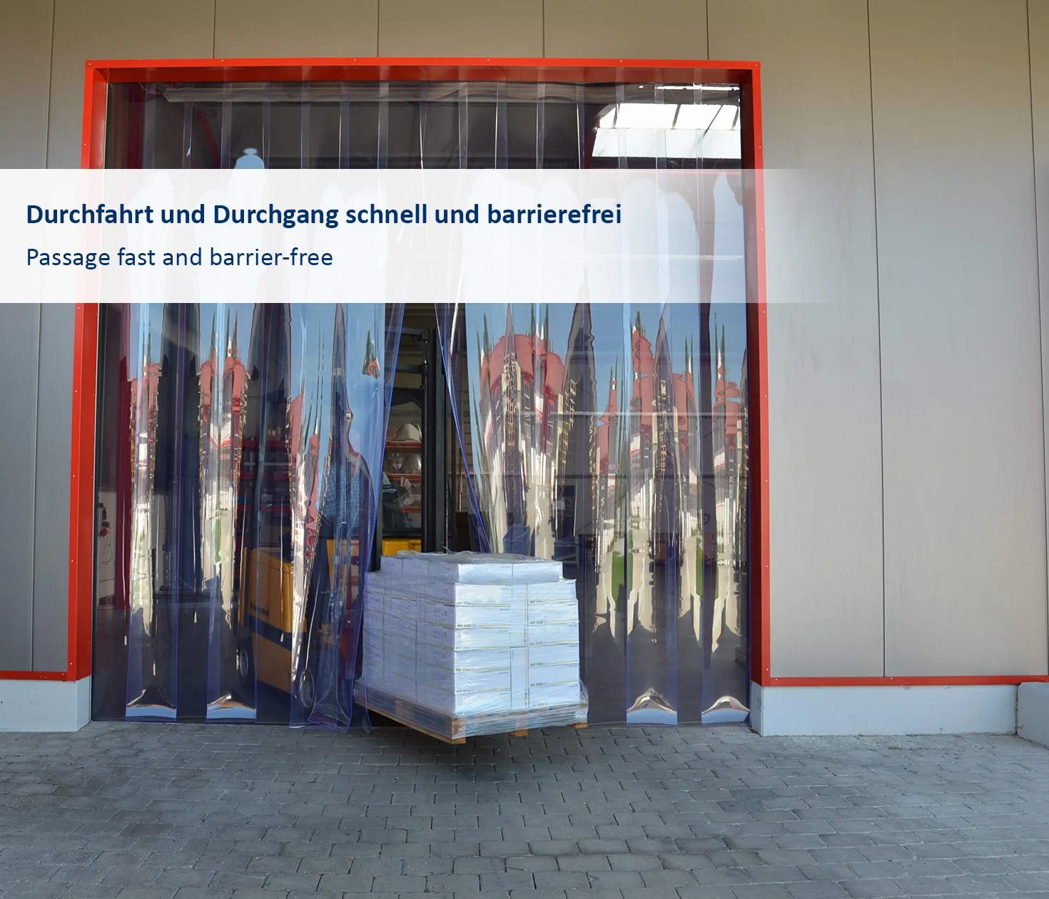 Zettl GmbH tenda a strisce in PVC, lamelle 3x300mm, larghezza x altezza 1,75x2,50m, trasparente, preassemblato, zincato, per l'industria, l'agricoltura e la ristorazione