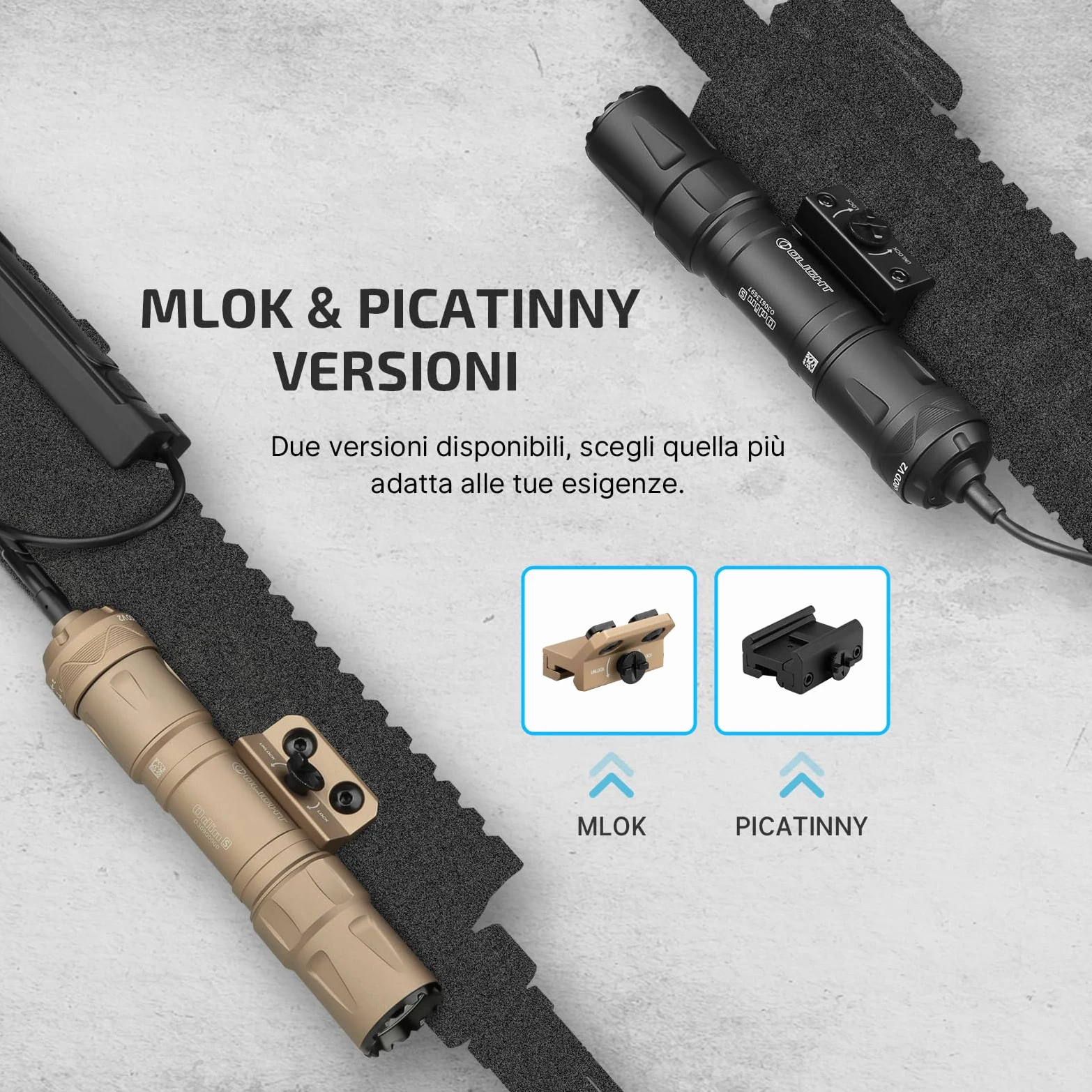OLIGHT Odin S Torcia Professionale 1500 Lumen, Portata 250 Metri Compatibile con Attacchi M-LOK e Picatinny Design Stabile Leggero Impermeabile IPX7 per Caccia Escursionismo Sicurezza (Nero Picatinny)
