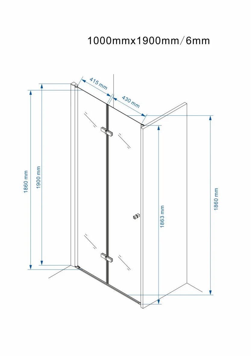 Yellowshop - Box Doccia Cm 70, 80, 90, 100, Porta Nicchia Soffietto Libro Pieghievole In Alluminio Cristallo Trasparente E Opaco 6mm Altezza Cm 190 (100 CM (Da 98 a 102 CM), TRASPARENTE)