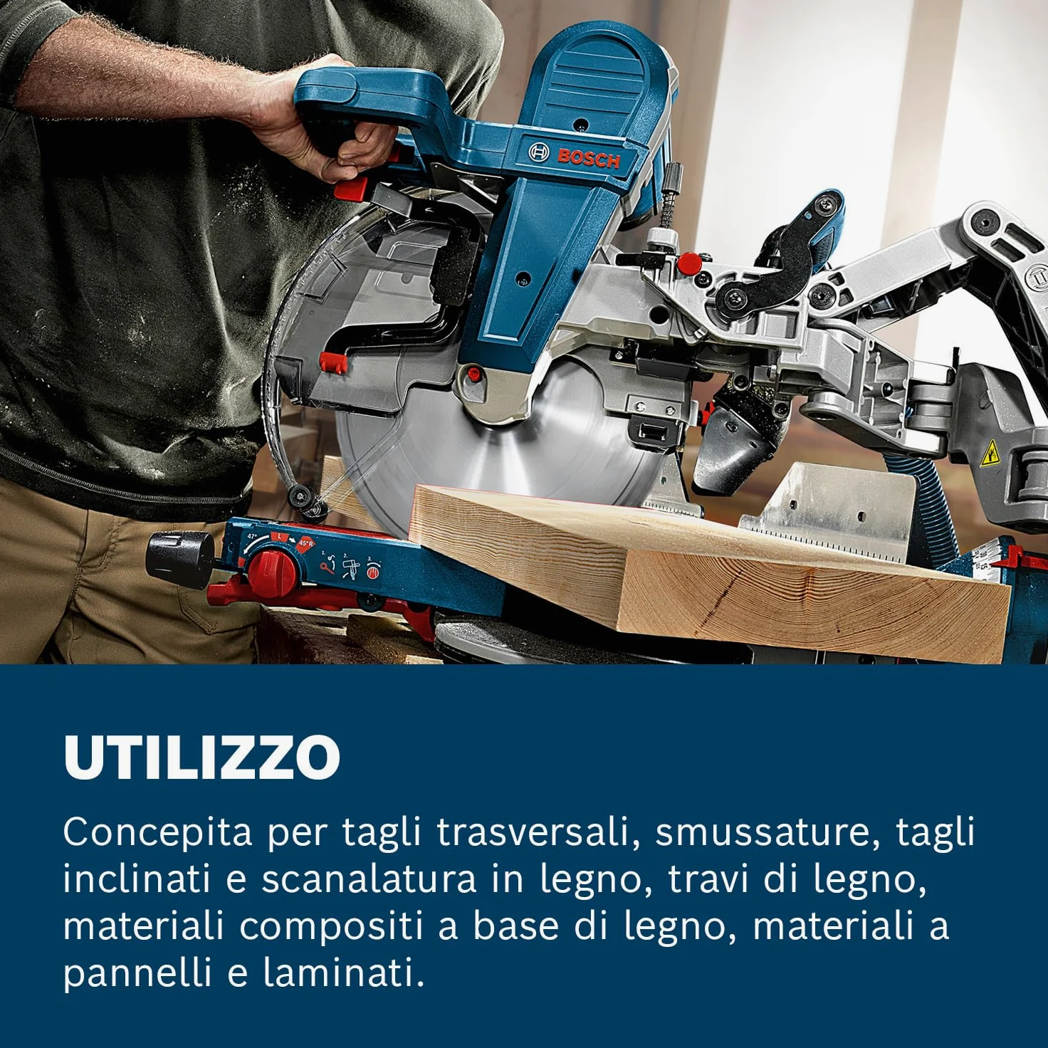 Bosch Professional Troncatrice Radiale Gcm 12 Gdl (Motore da 2000 Watt, Incl. Laser a Doppia Linea, Lama, Pinza di Serraggio)