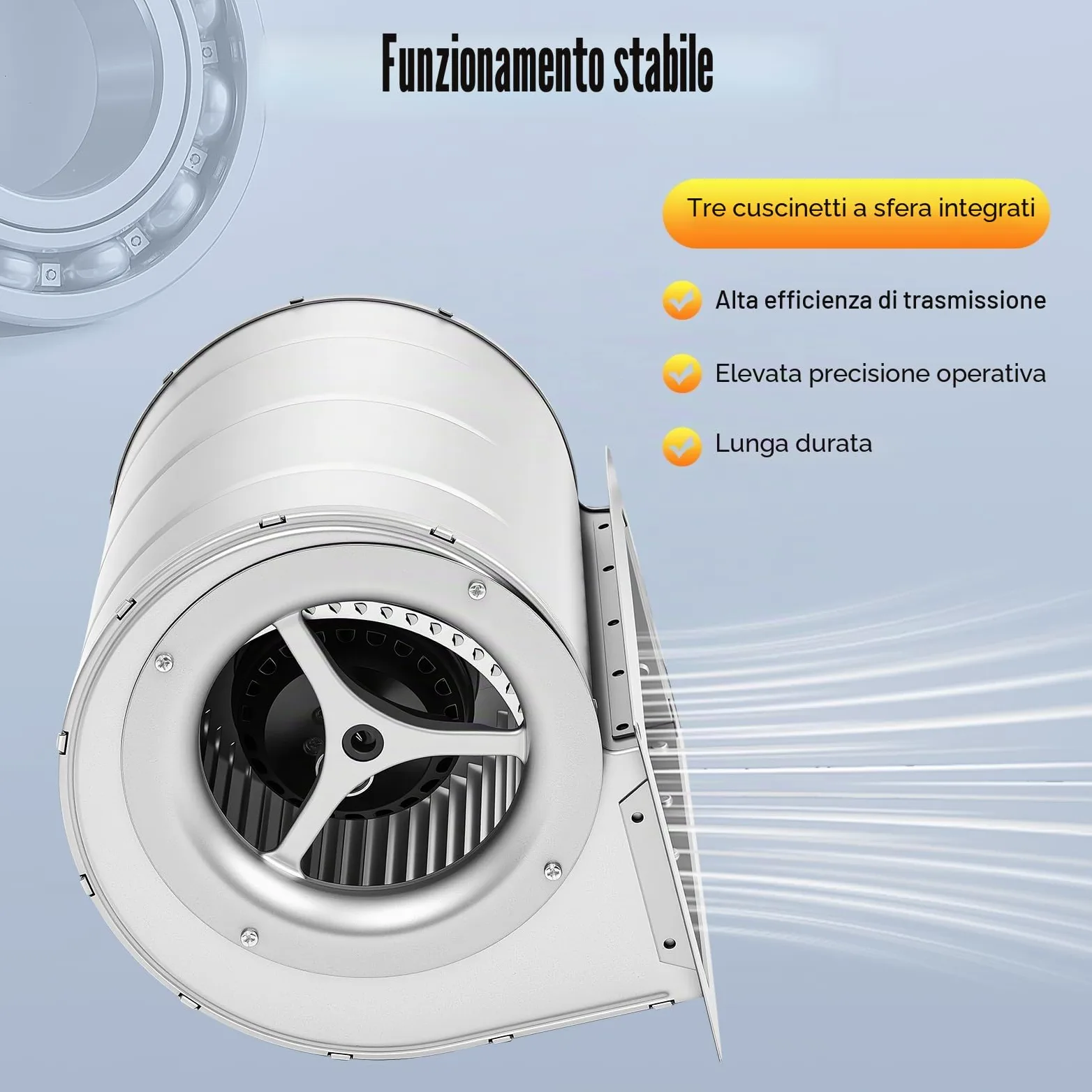 Ventilatore centrifugo Ventola radiale industriale 150W 220V, 60 dB,1300rpm, 840 m³/h, per ventilazione, raffreddamento essiccazione di fabbriche ed edifici Bocchetta 230x99mm
