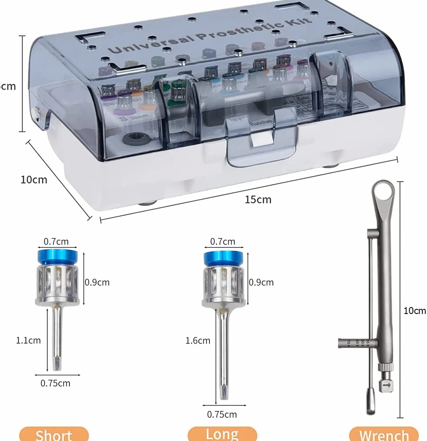 Implant Torque Wrench Kit, Dental Restoration Tools, Kit di Strumenti per Il Restauro Dell'impianto Dentale con 16 Pezzi Cacciavite Torque Chiave A Cacciavite Strumenti