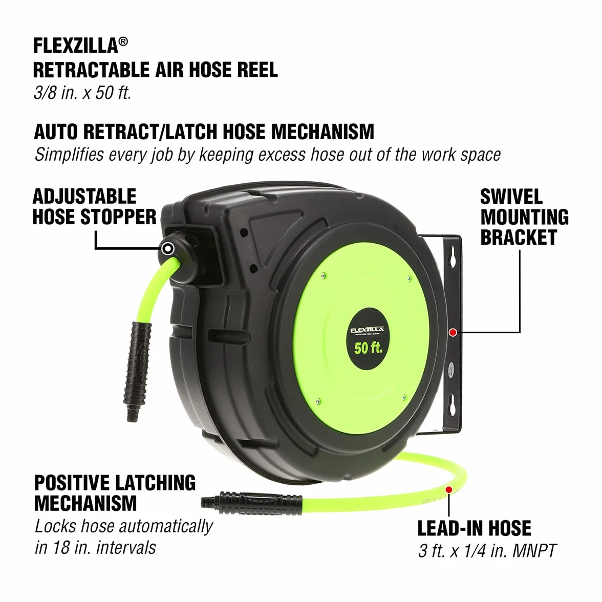 Flexzilla Legacy Zilla Bobina Enclosed Plastic Air Reel