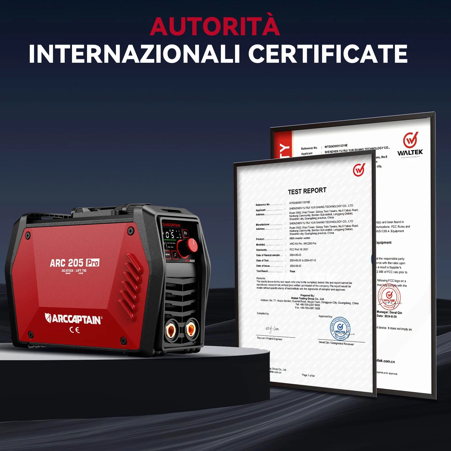 ARCCAPTAIN Saldatrice Elettrodo iControl ARC205 Pro [Controllo APP] 205Amp ARC/Lift TIG saldatrice, display a LED, IGBT Inverter 230V MMA saldatore con avvio a caldo, forza d'arco, e Anti-Stick