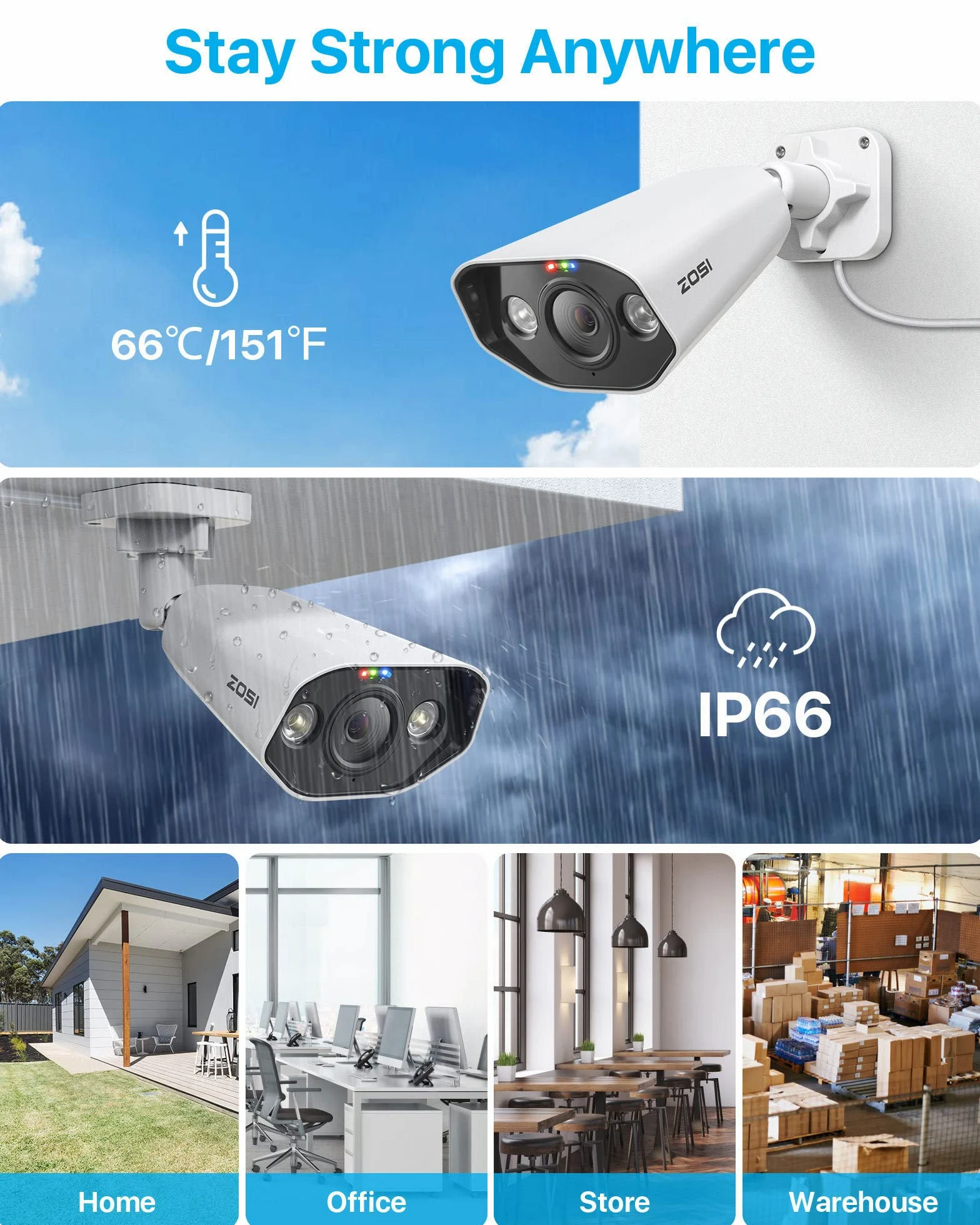 ZOSI 5MP Kit di videosorveglianza PoE Esterno, 16CH 4K NVR con 4TB HDD, 8x 5MP Telecamera PoE, AI Rilevamento di Persone e Veicoli, Audio Bidirezionale, Visione Notturna a Colori, C182