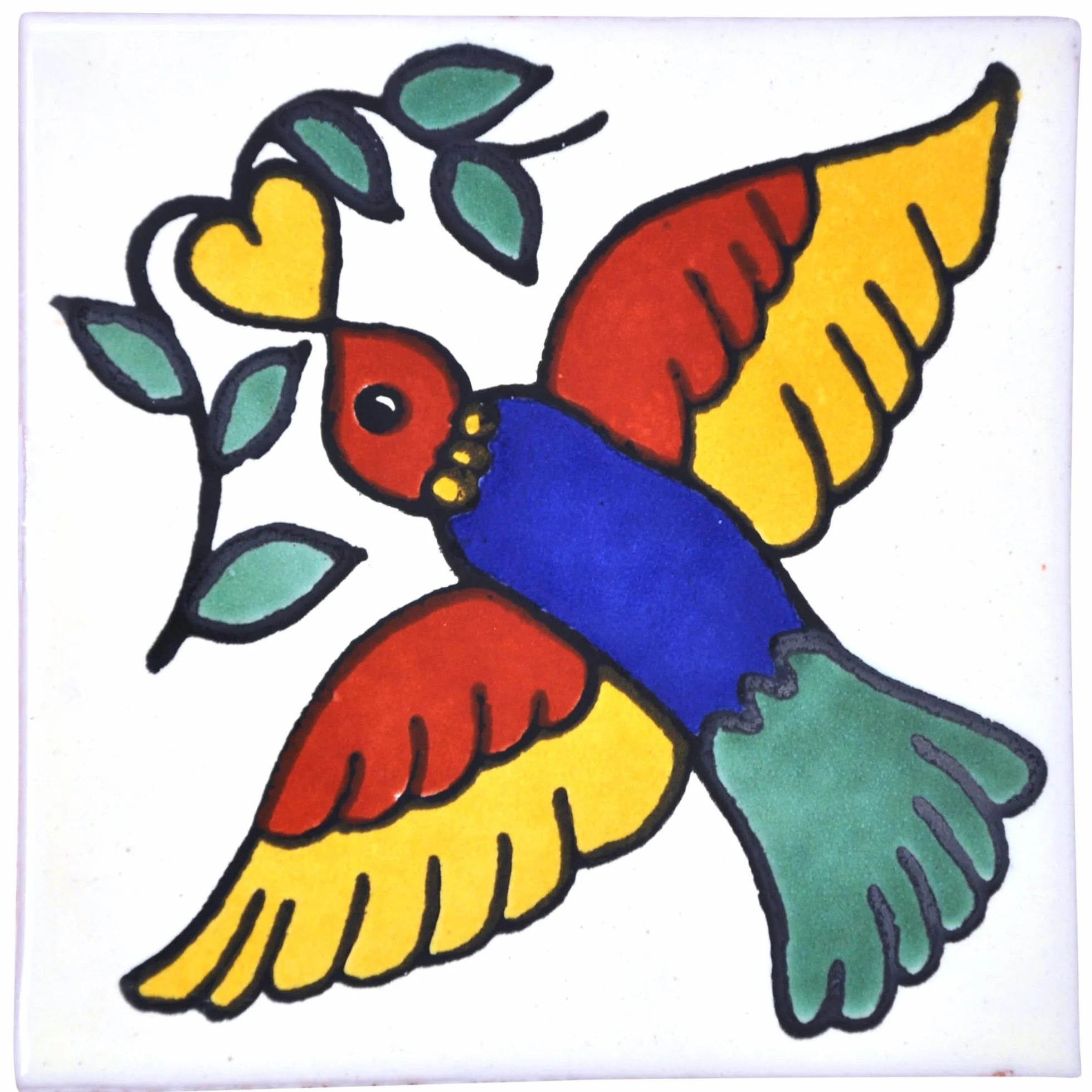 Tumia LAC Piastrelle Ceramica Messicane Talavera - Quin Artigianali Piastrelle Cucina, Bagno, Sottopentola e Fai-da-Te, Decorativo stile Mediterraneo - Pacco da 90