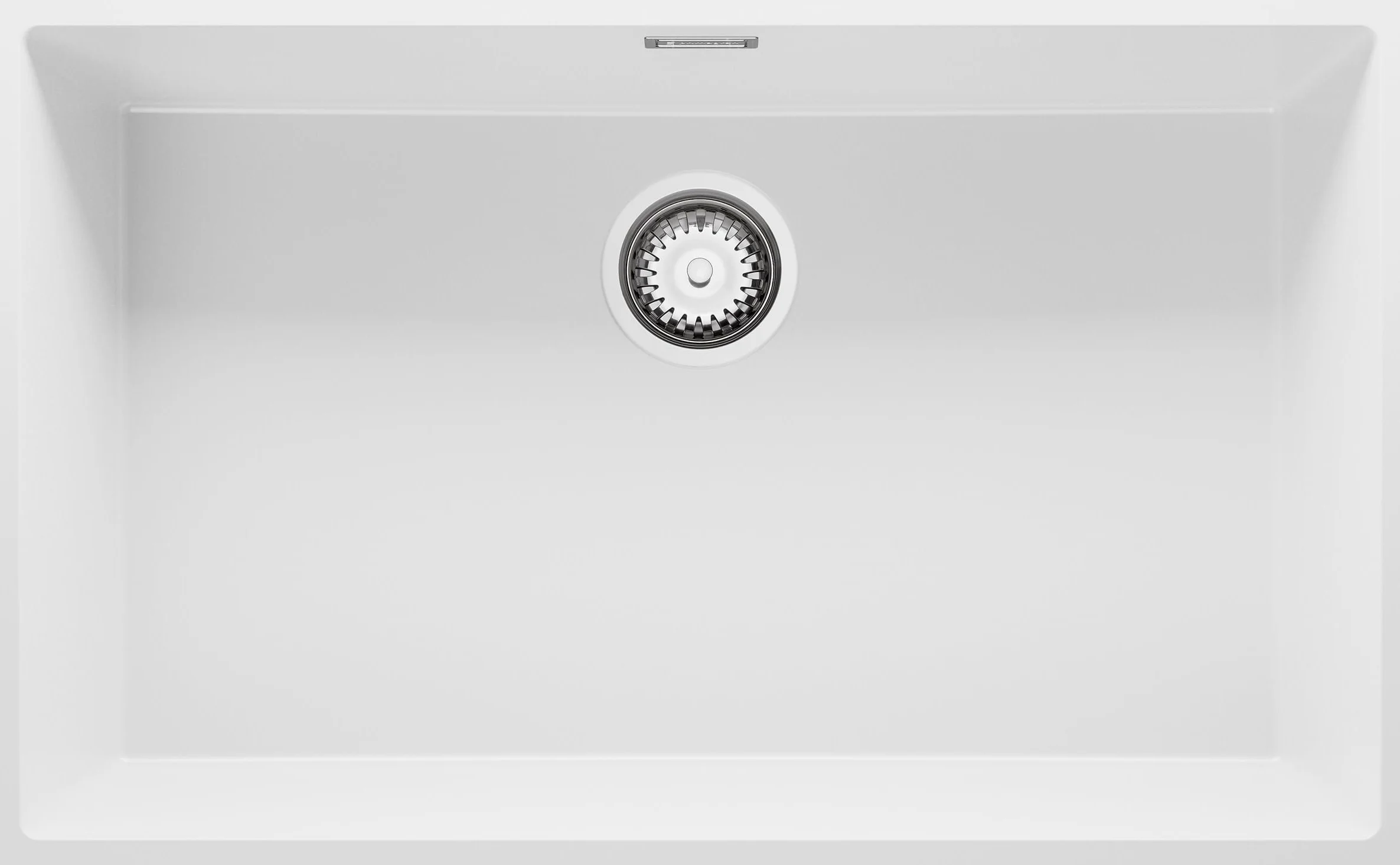 PRIMAGRAN Lavello da Cucina Bianco 76x47cm, Lavandino in Granito a 1 vasca + Sifone Classico, Lavabo da Cucina Incasso al Mobile 80cm - London Slim S478