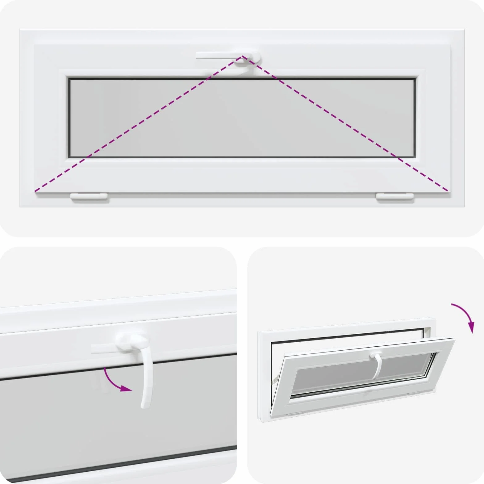 vidaXL Finestra per seminterrato RISOR 100 x 40 cm PVC e Vetro Bianco, Design Moderno per Seminterrato, Installazione di finestra rettangolare, finestre in PVC durevoli per luce e ventilazione